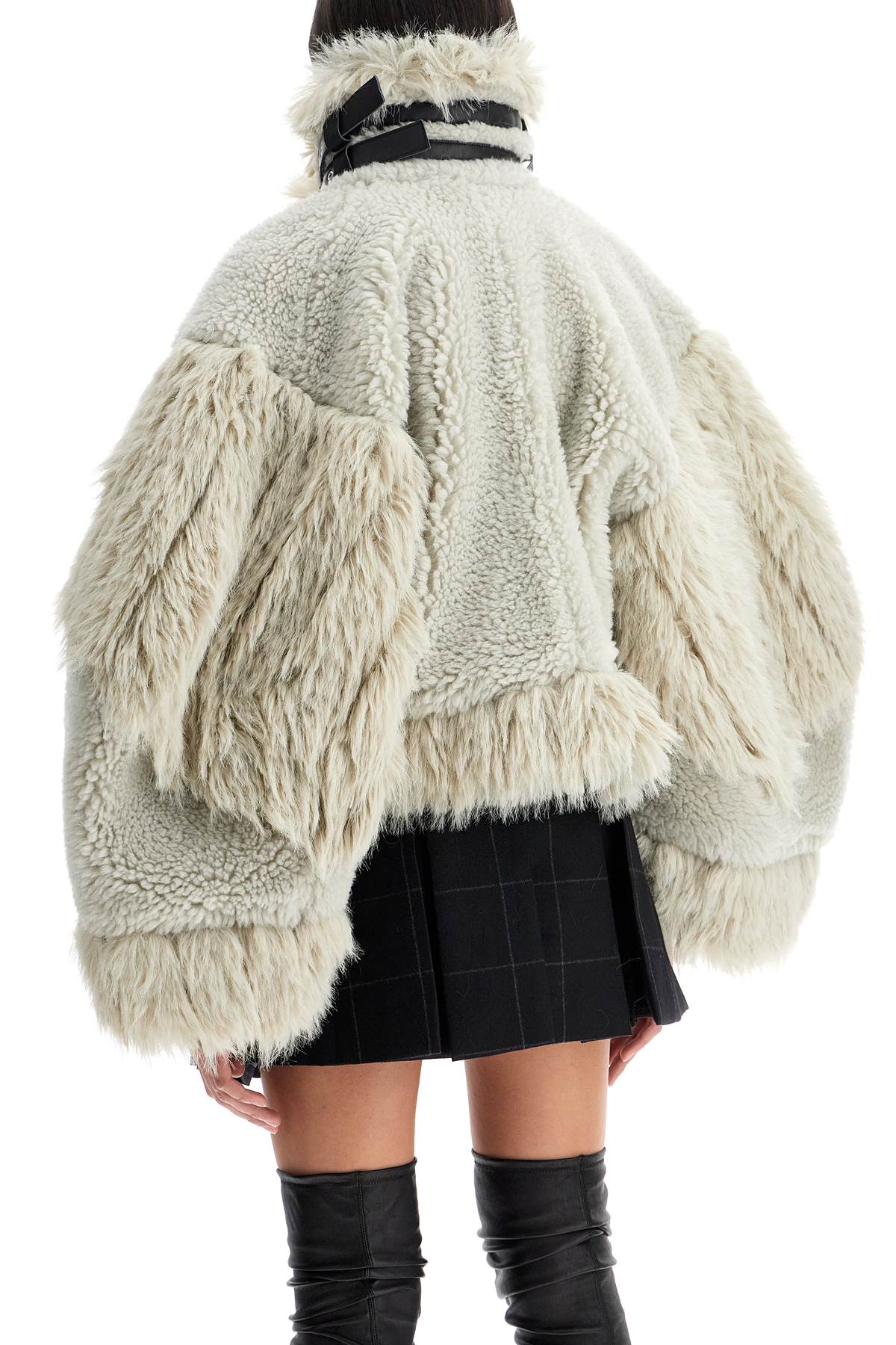 Shop Sacai Shearling Effect Bl In L/gray (grey)