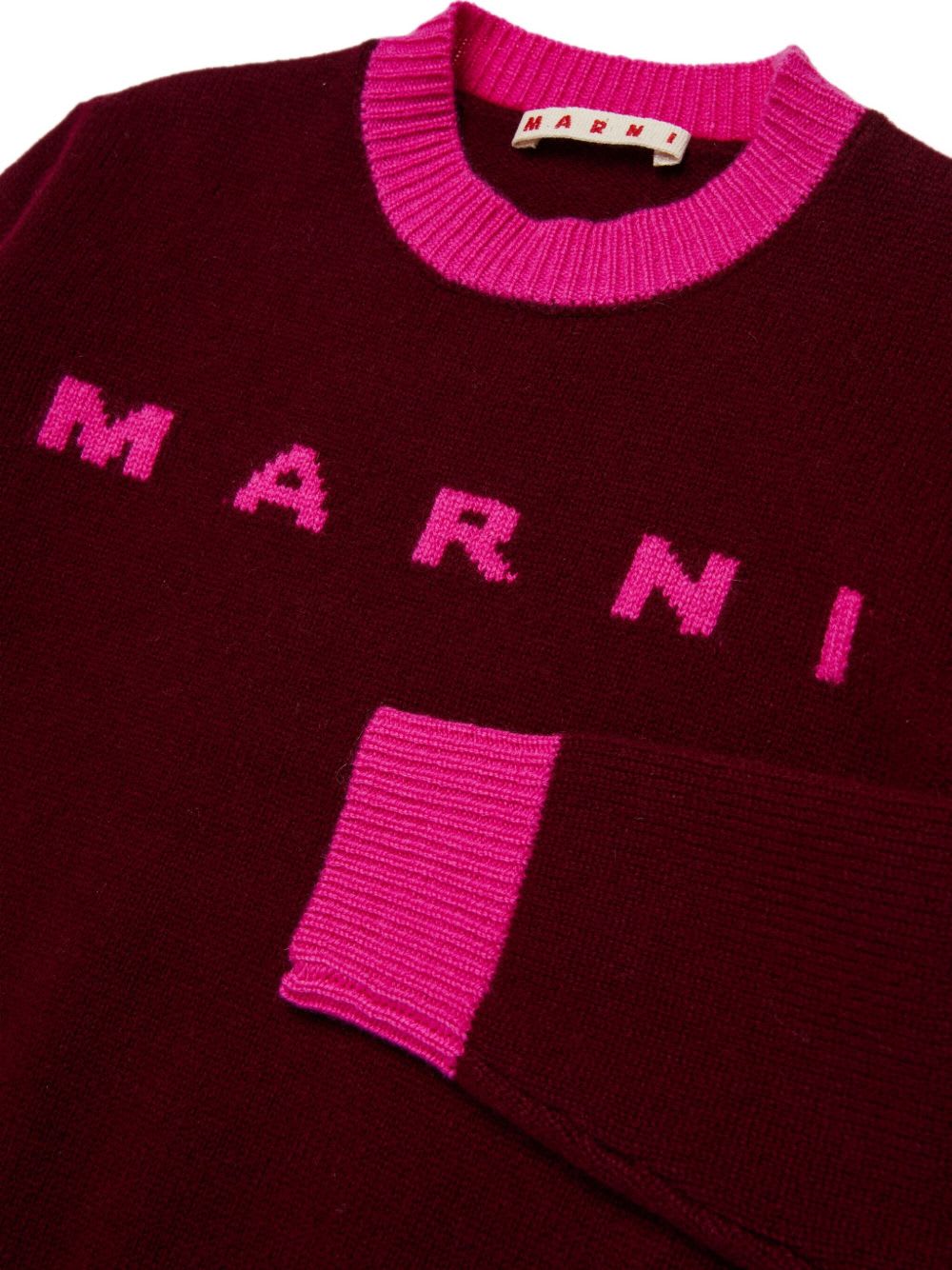 Marni L And Cashmere Sweater With Logo Kids In Brown