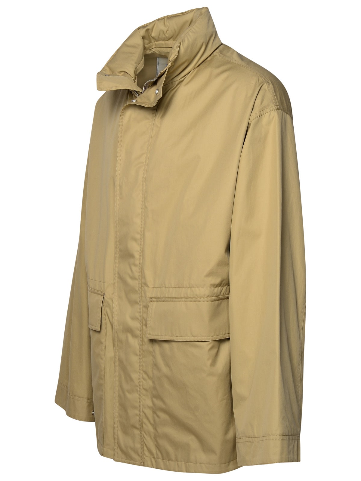 Shop Burberry Beige Cotton Parka In Hunter