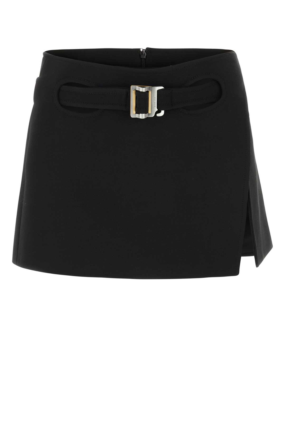 Black Stretch Twill Mini Skirt