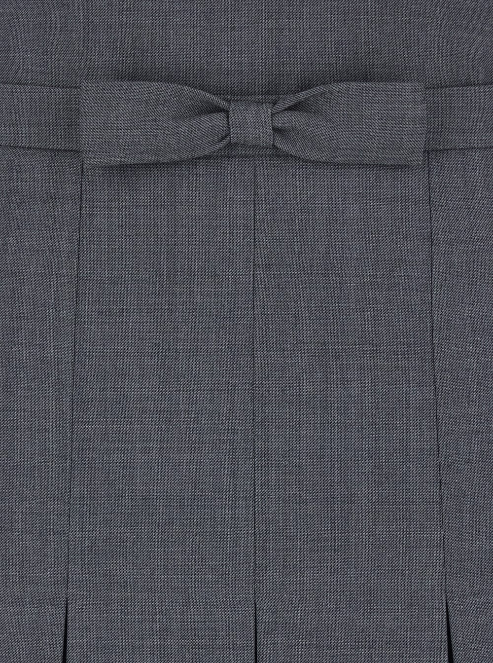 Shushu-tong Grey Pleated Skirt With Bow On The Front And Rear Concealed Zip Closure In Cotton Blend Woman In Gray