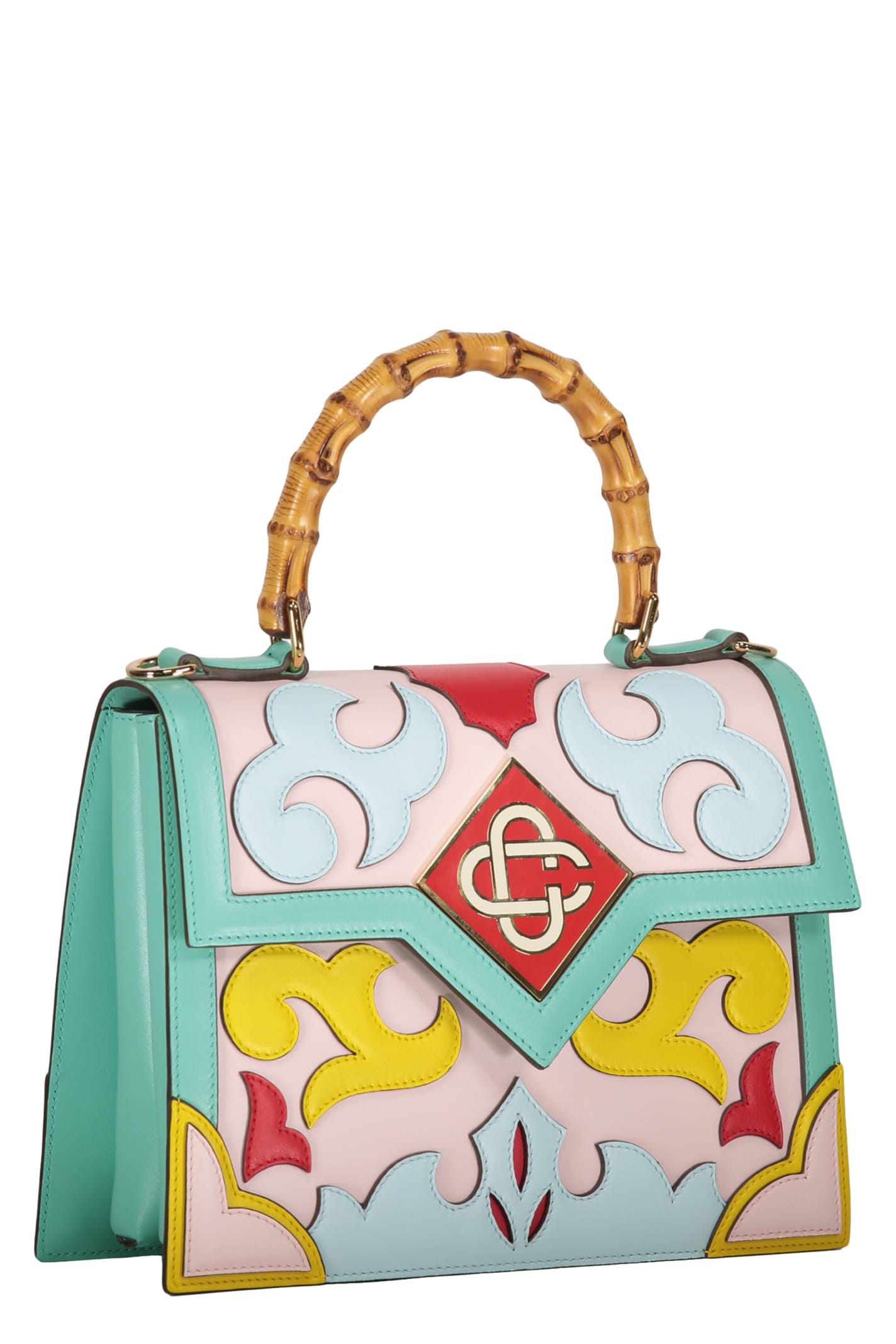 Shop Casablanca Leather Handbag In Multicolor