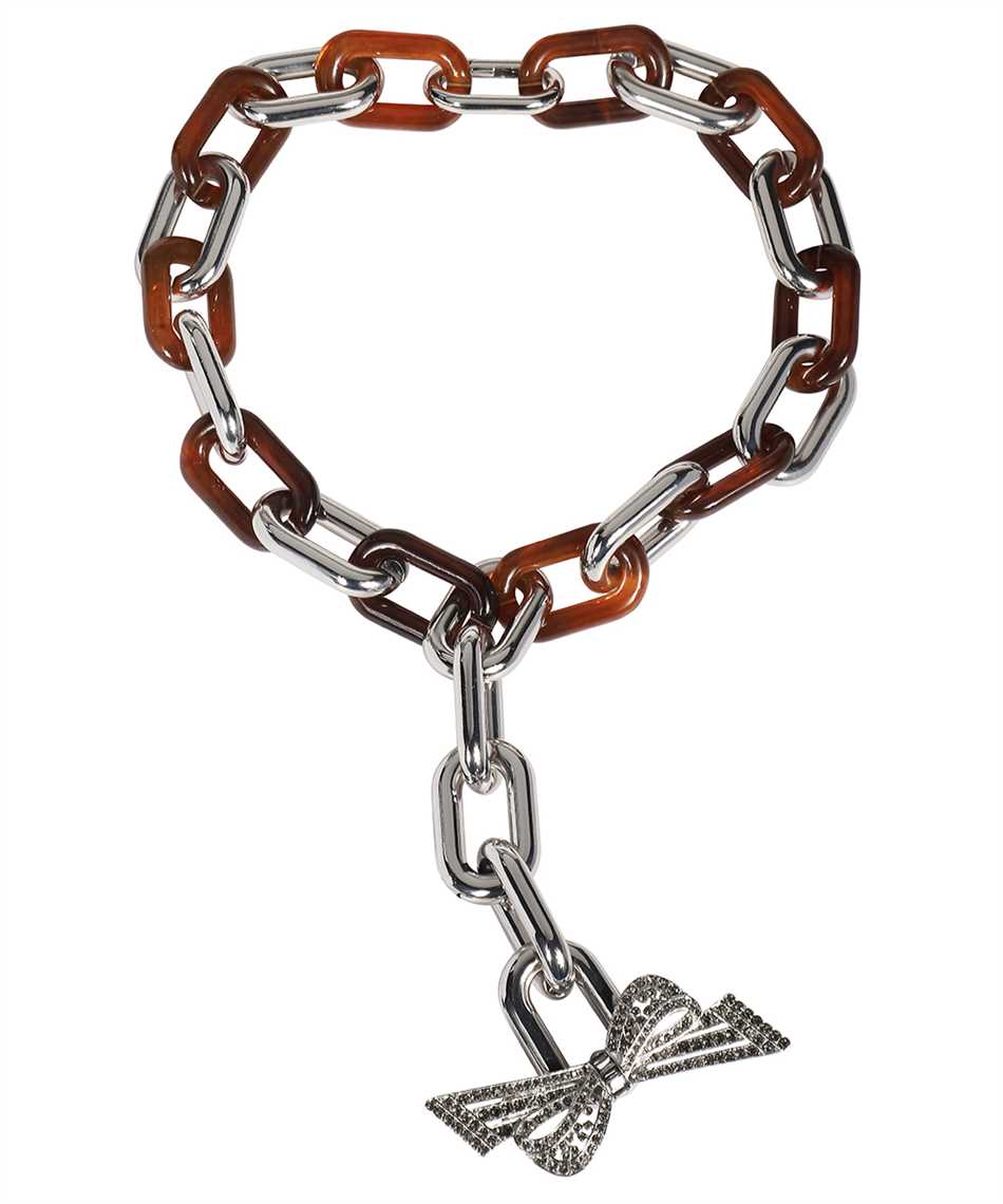 Weekend Max Mara Chain-link Bow Necklace In Neutral