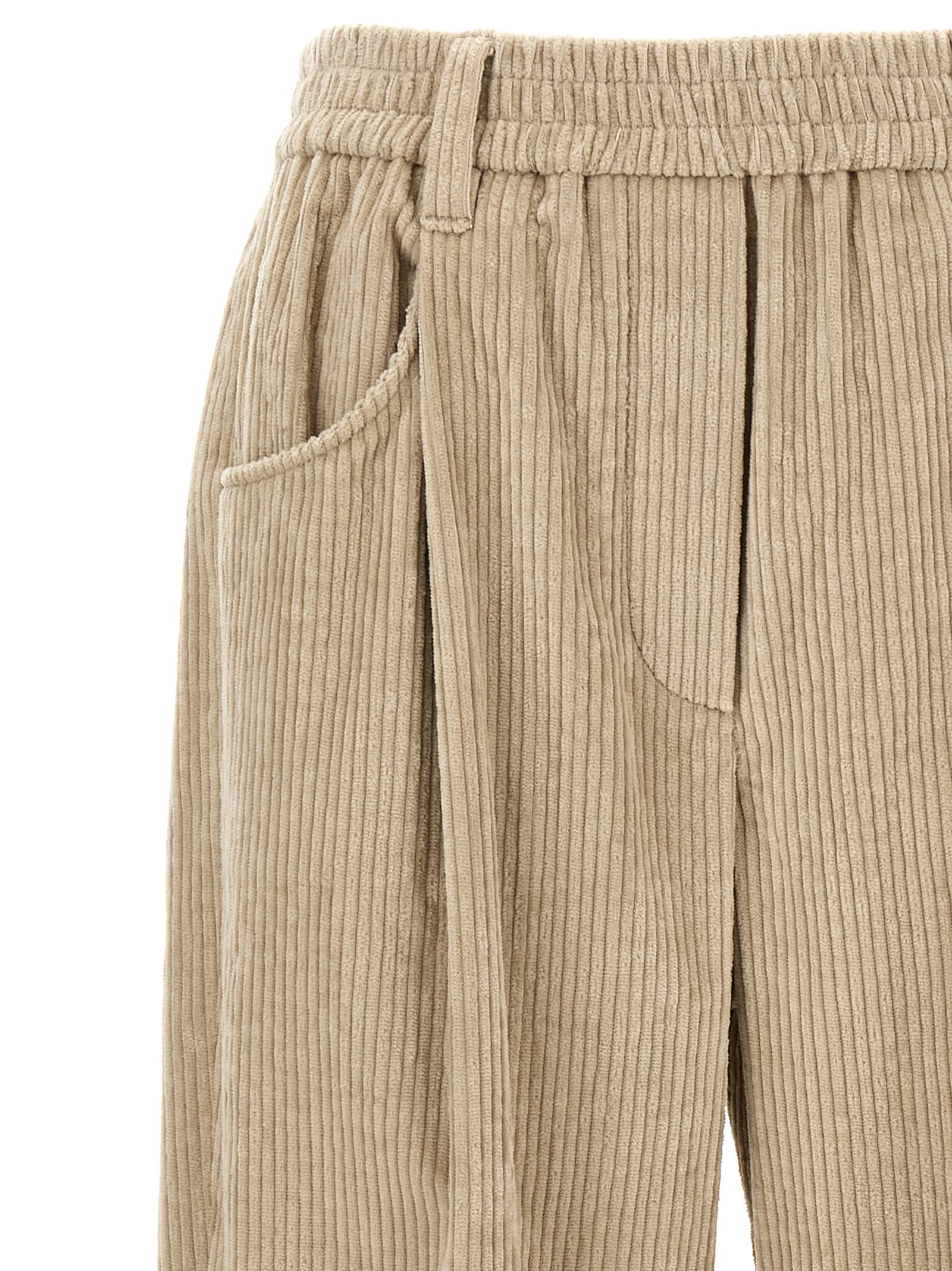 Shop Brunello Cucinelli Corduroy Trousers In Beige