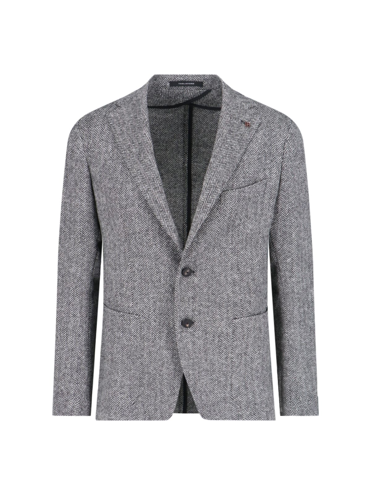 Shop Tagliatore Single-breasted Blazer In Gray