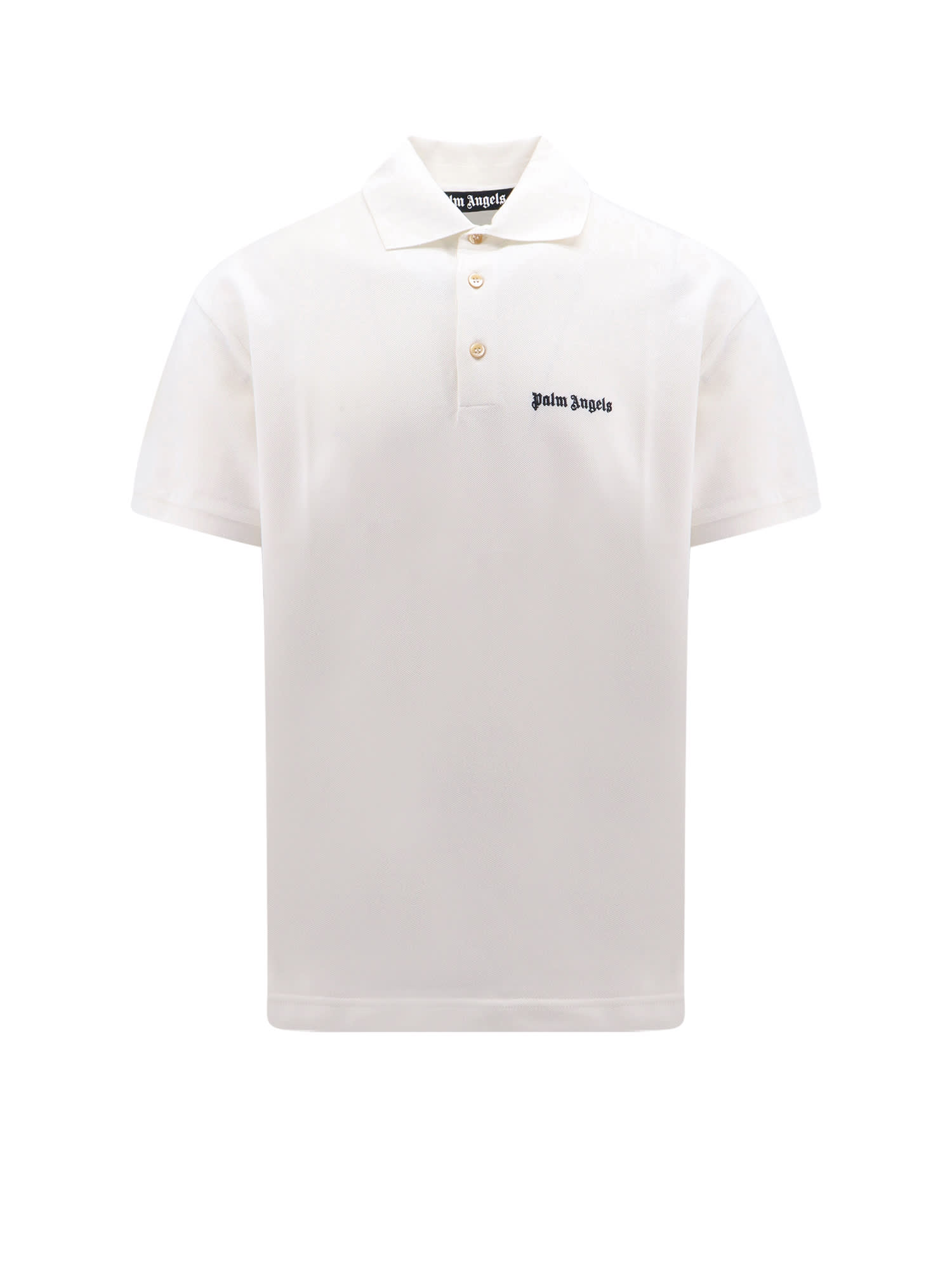 Shop Palm Angels Polo Shirt In White