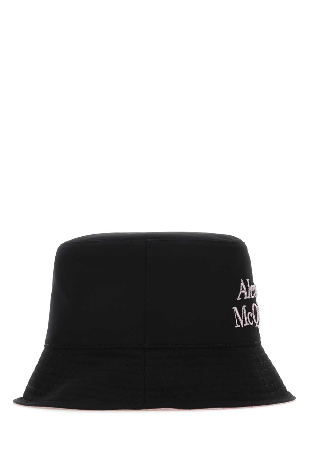 Shop Alexander Mcqueen Black Nylon Reversible Hat In 1071