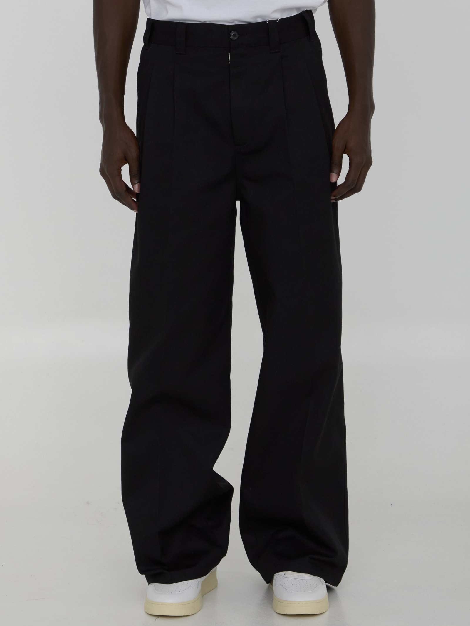 Shop Maison Margiela Trousers In Cotton Blend In Black