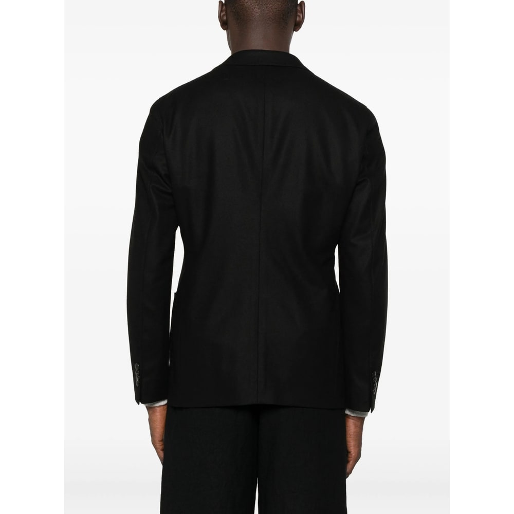 Giorgio Armani Two-button Patch-pocket Jacket In Black
