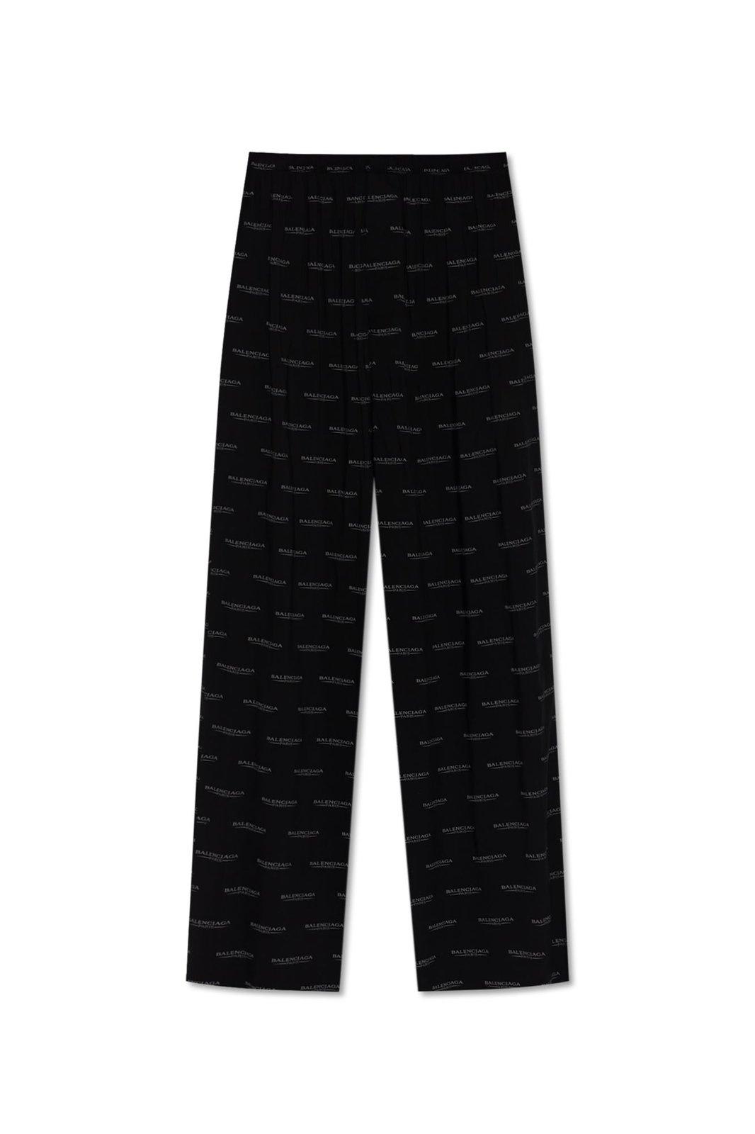 Balenciaga Monogram Loose Fitting Trousers In Black