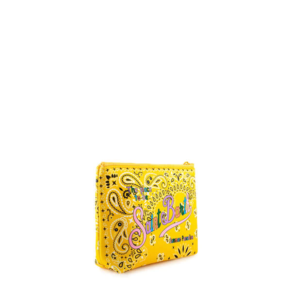 Mc2 Saint Barth Scuba Pochette With Bandanna Print In Yellow