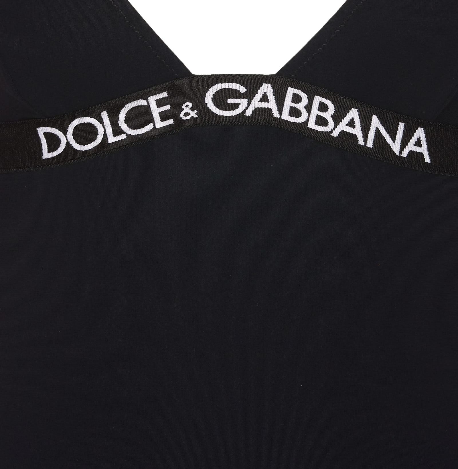 Shop Dolce & Gabbana Logo One Piece Swimwear In Nero