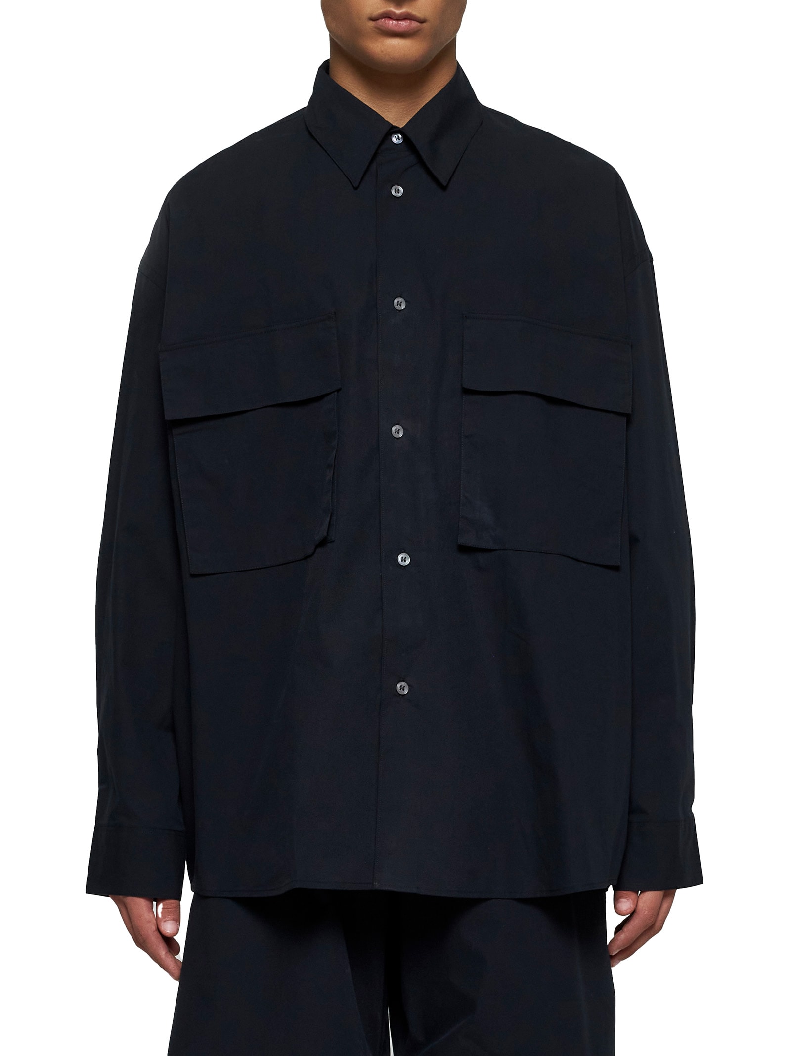 Shop Studio Nicholson Shirt In Black Ink