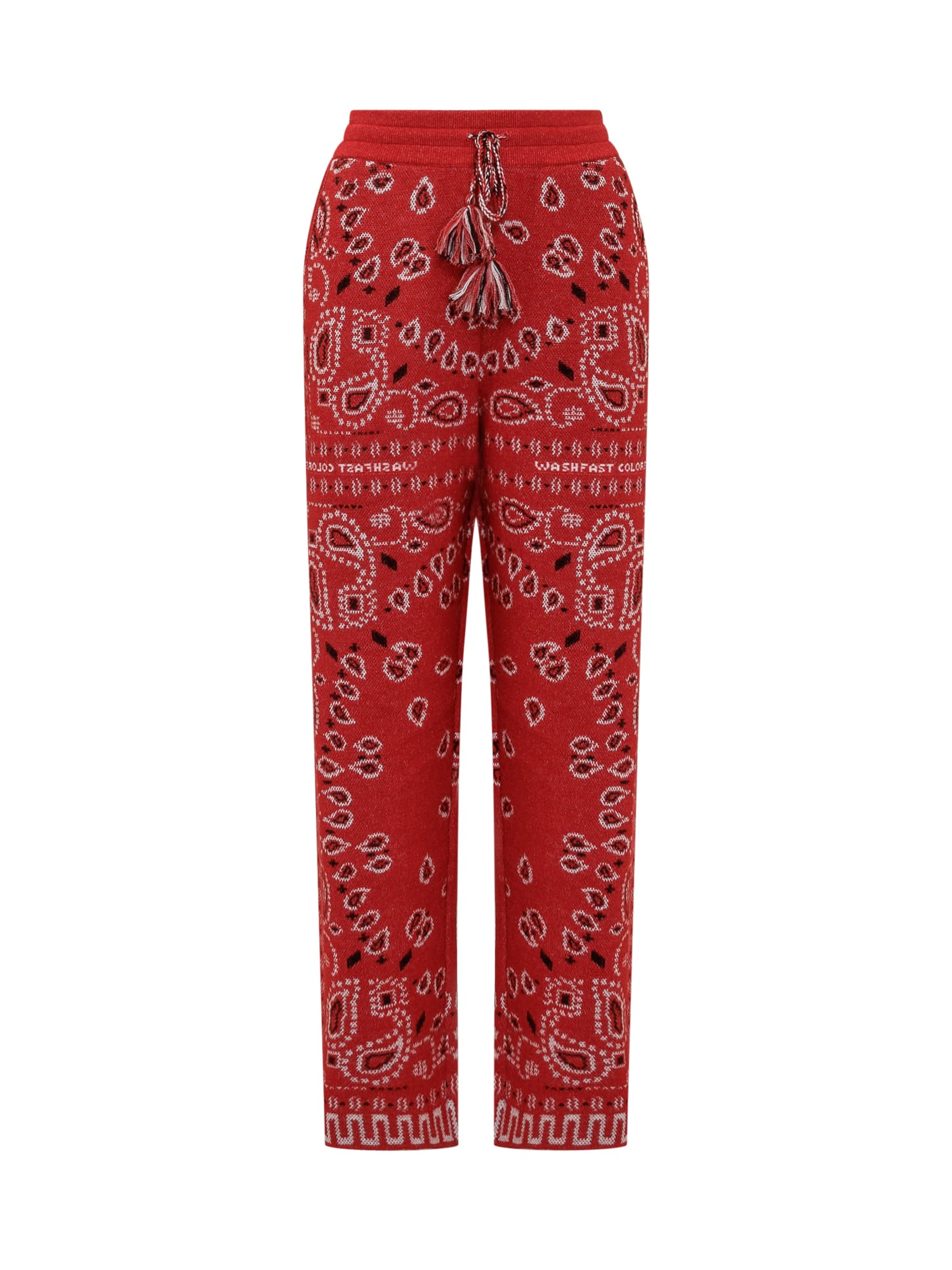 Shop Alanui Bandana Pants In Red Multi