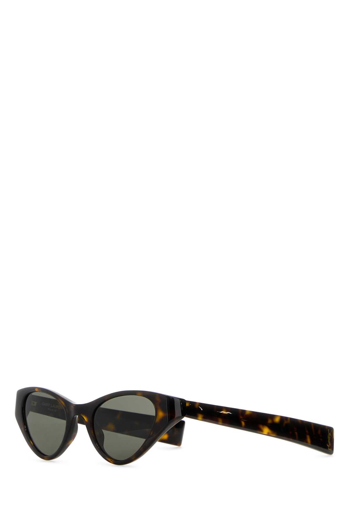 Shop Saint Laurent Printed Acetate Sl M144 Sunglasses In Darkhavanalightgoldgrey