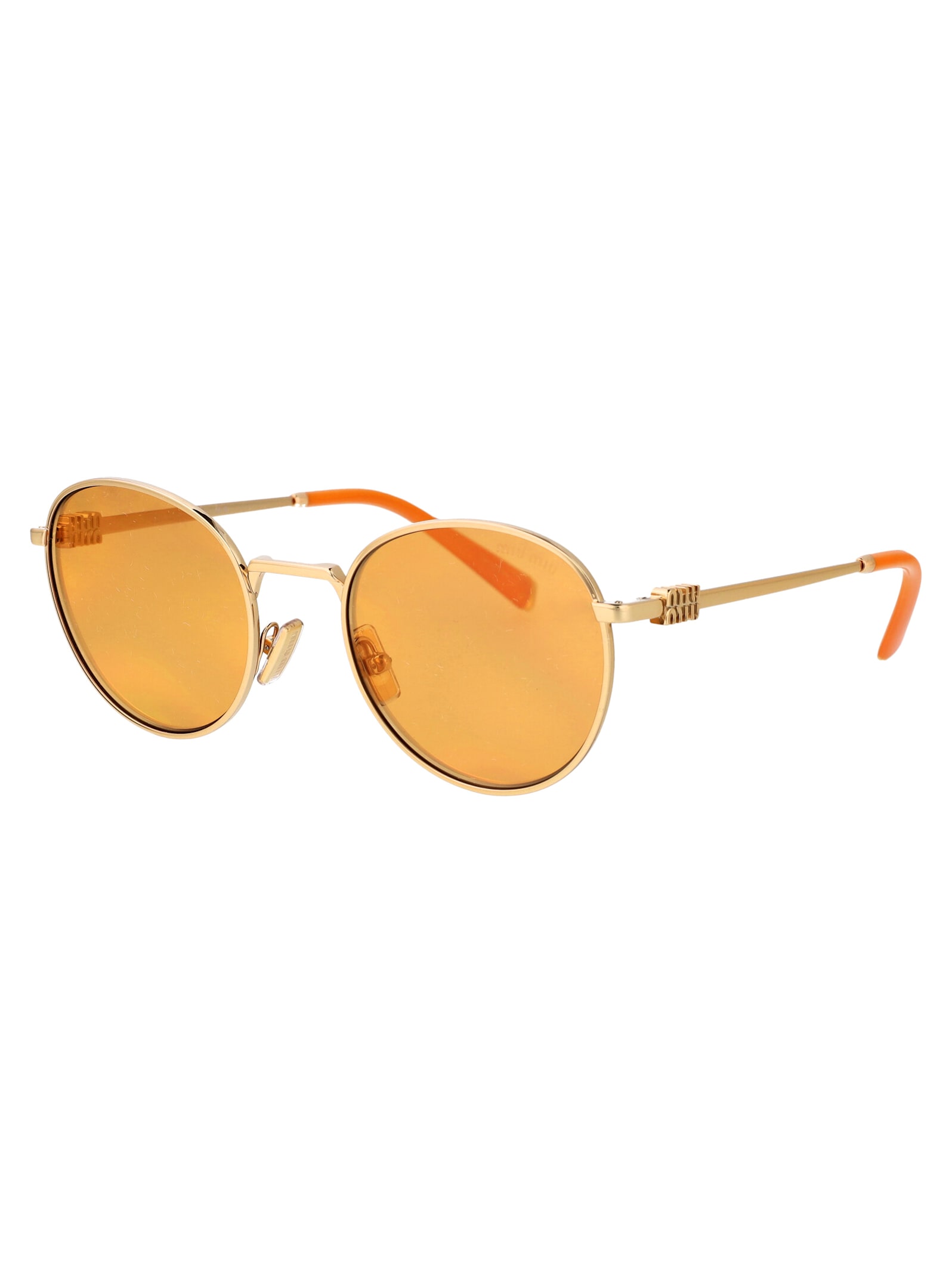 Shop Miu Miu 0mu 55zs Sunglasses In 5ak40d Gold