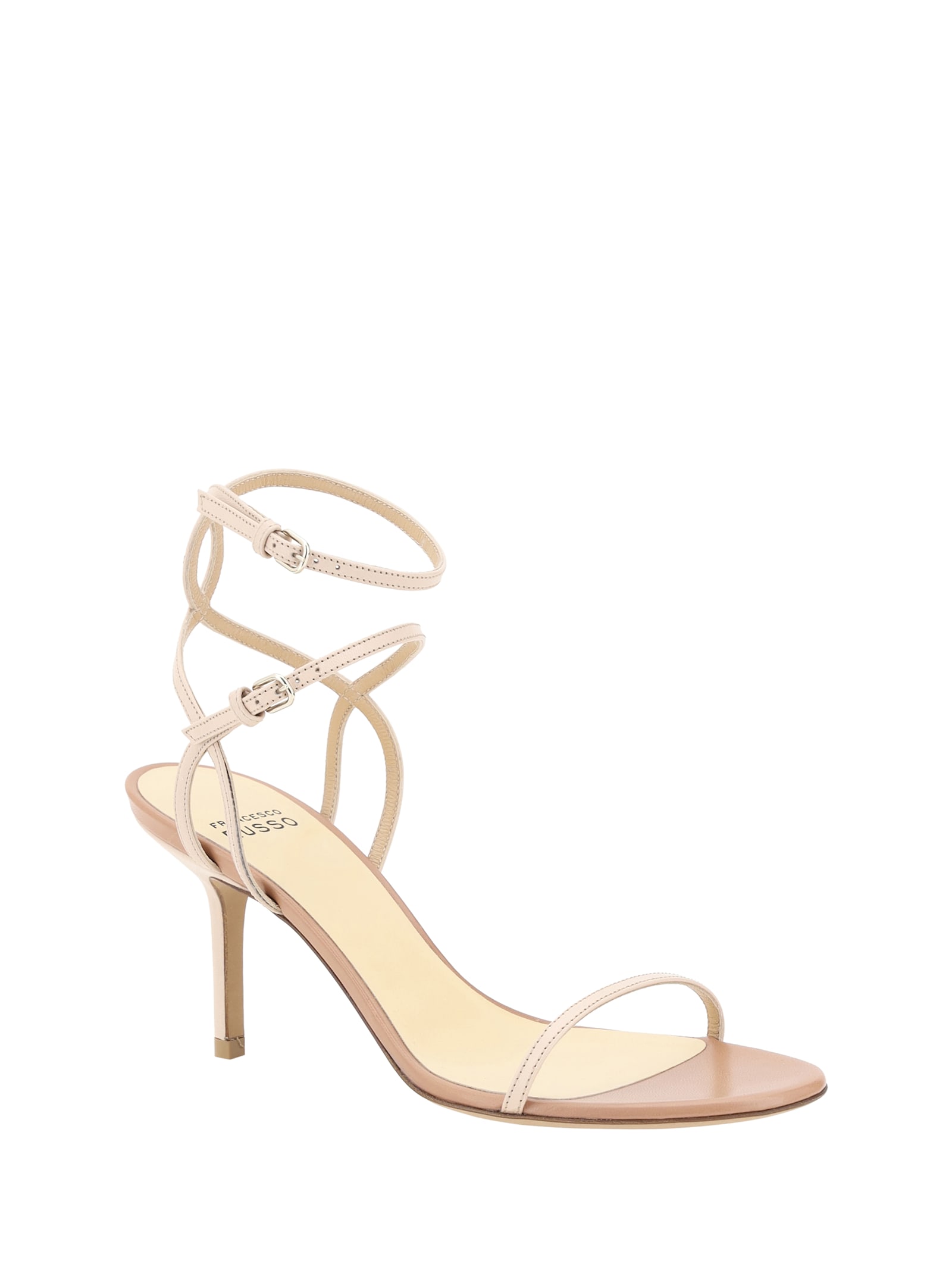 Francesco Russo Ankle Strap Sandals In Nude