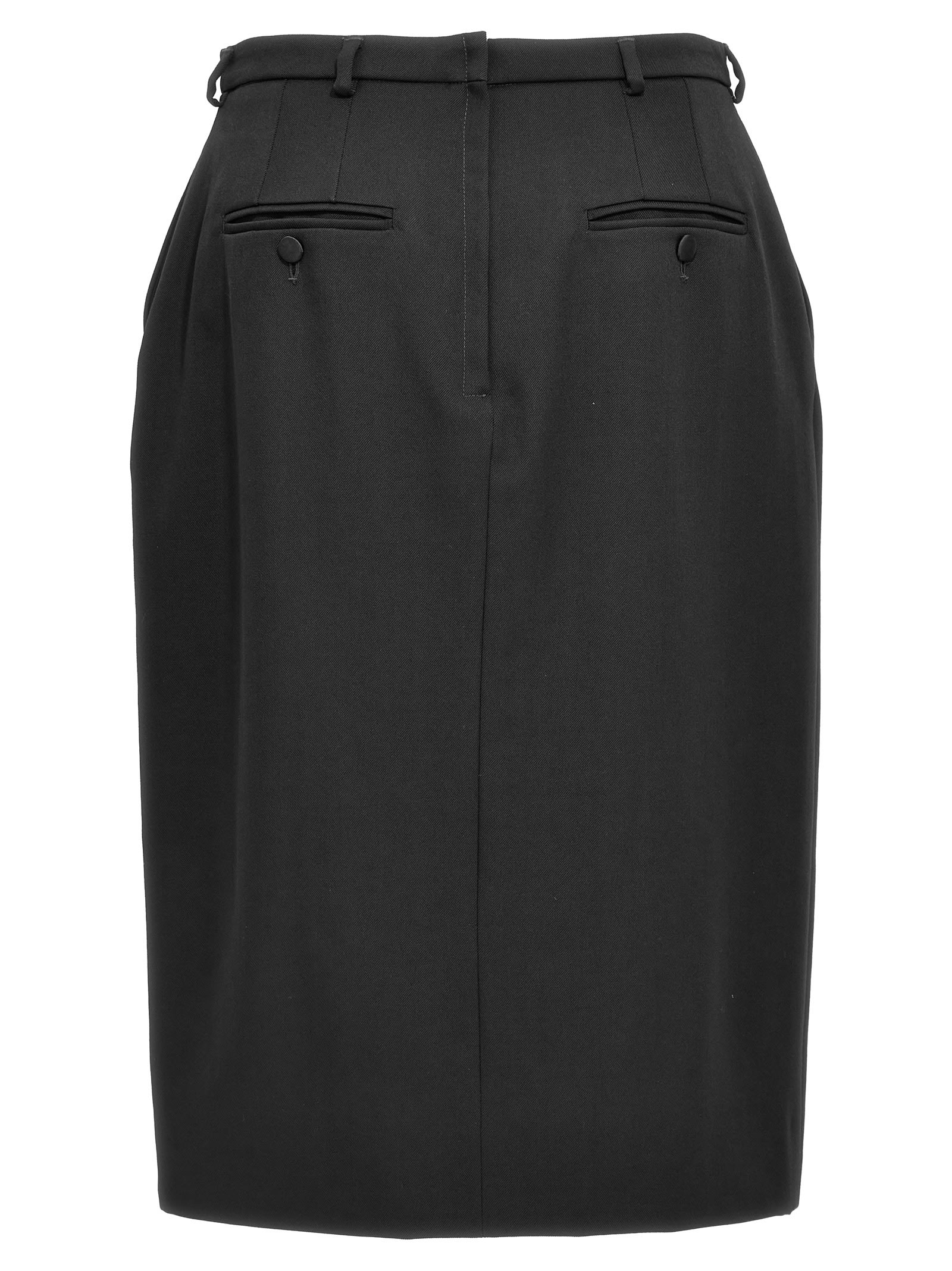 Shop Dolce & Gabbana Slit Skirt In Black