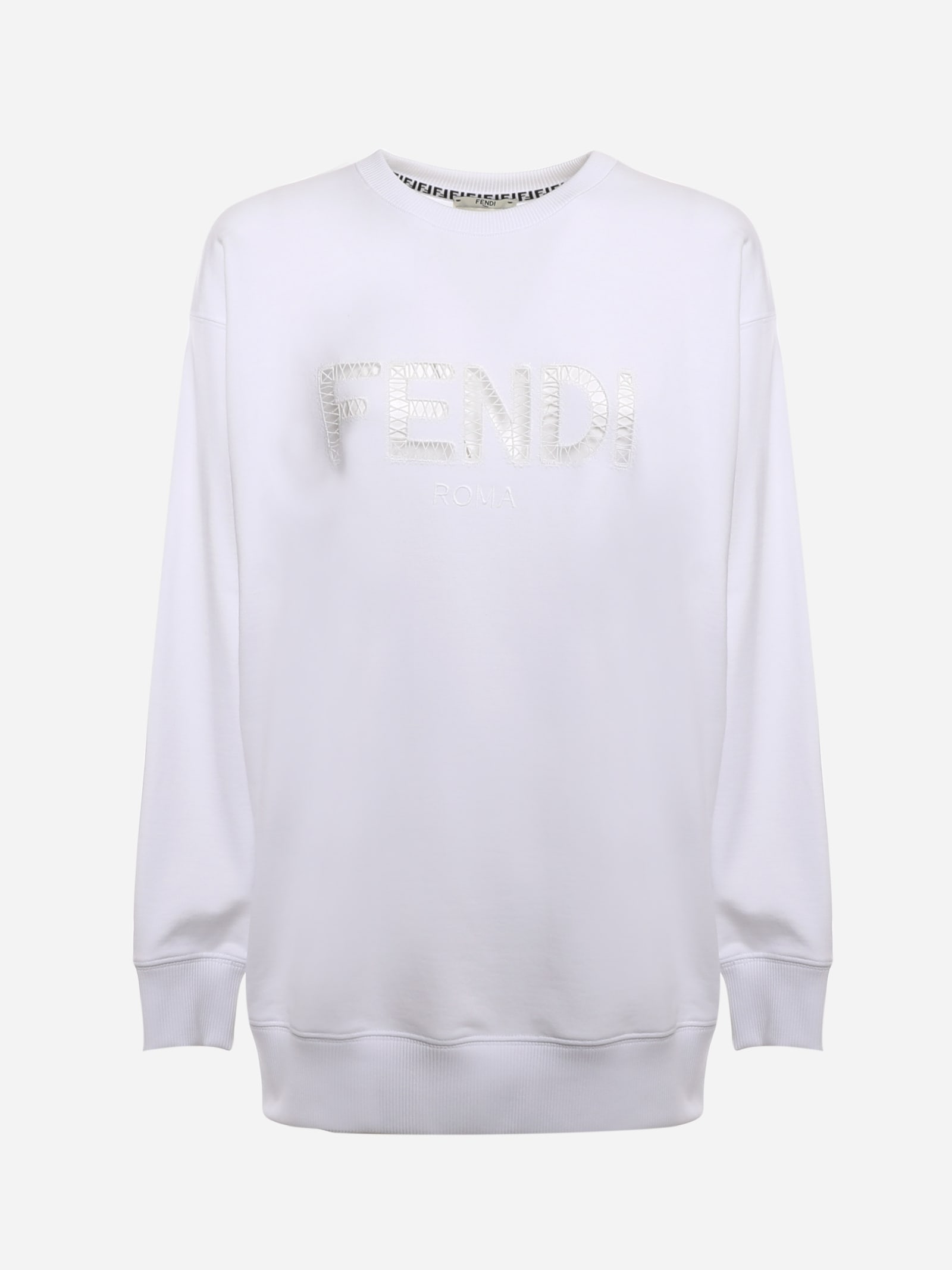 Fendi Cotton Sweatshirt With Embroidered Logo