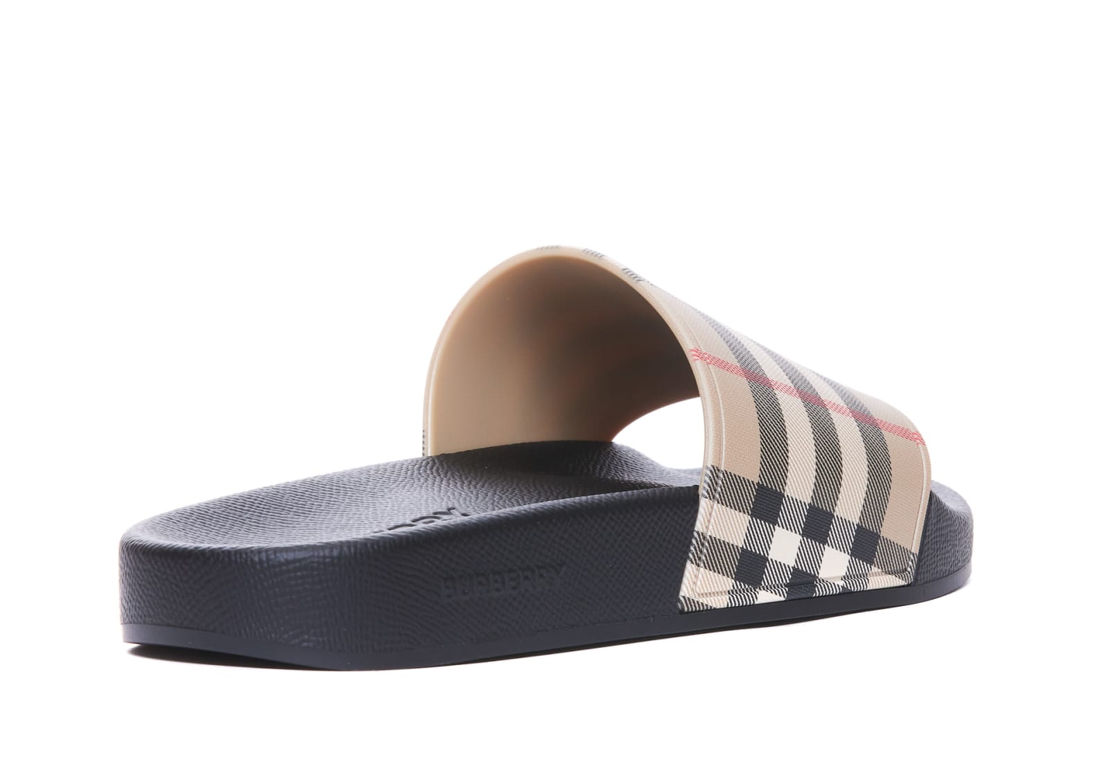 Shop Burberry Check Sandals In Beige