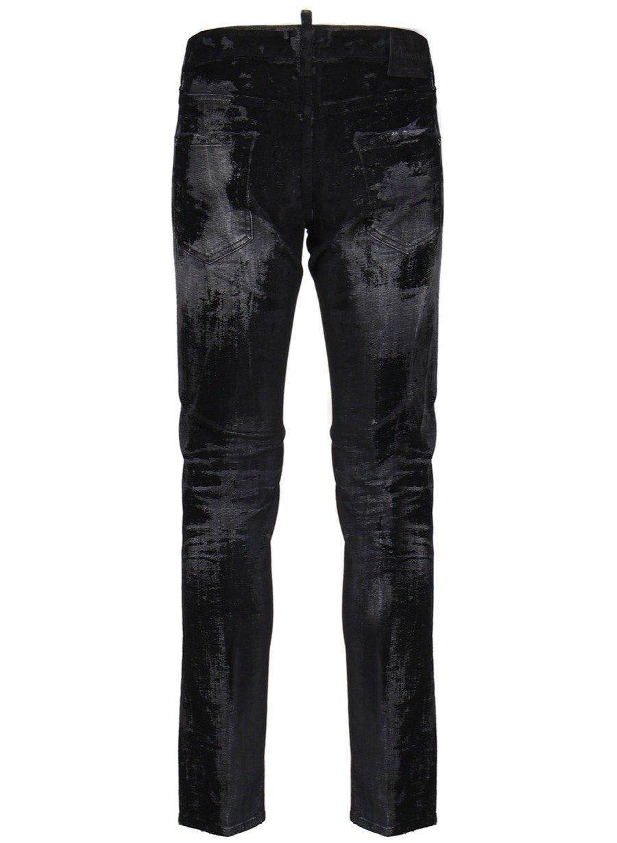 Shop Dsquared2 Mid-rise Distressed Skinny Jeans In Black