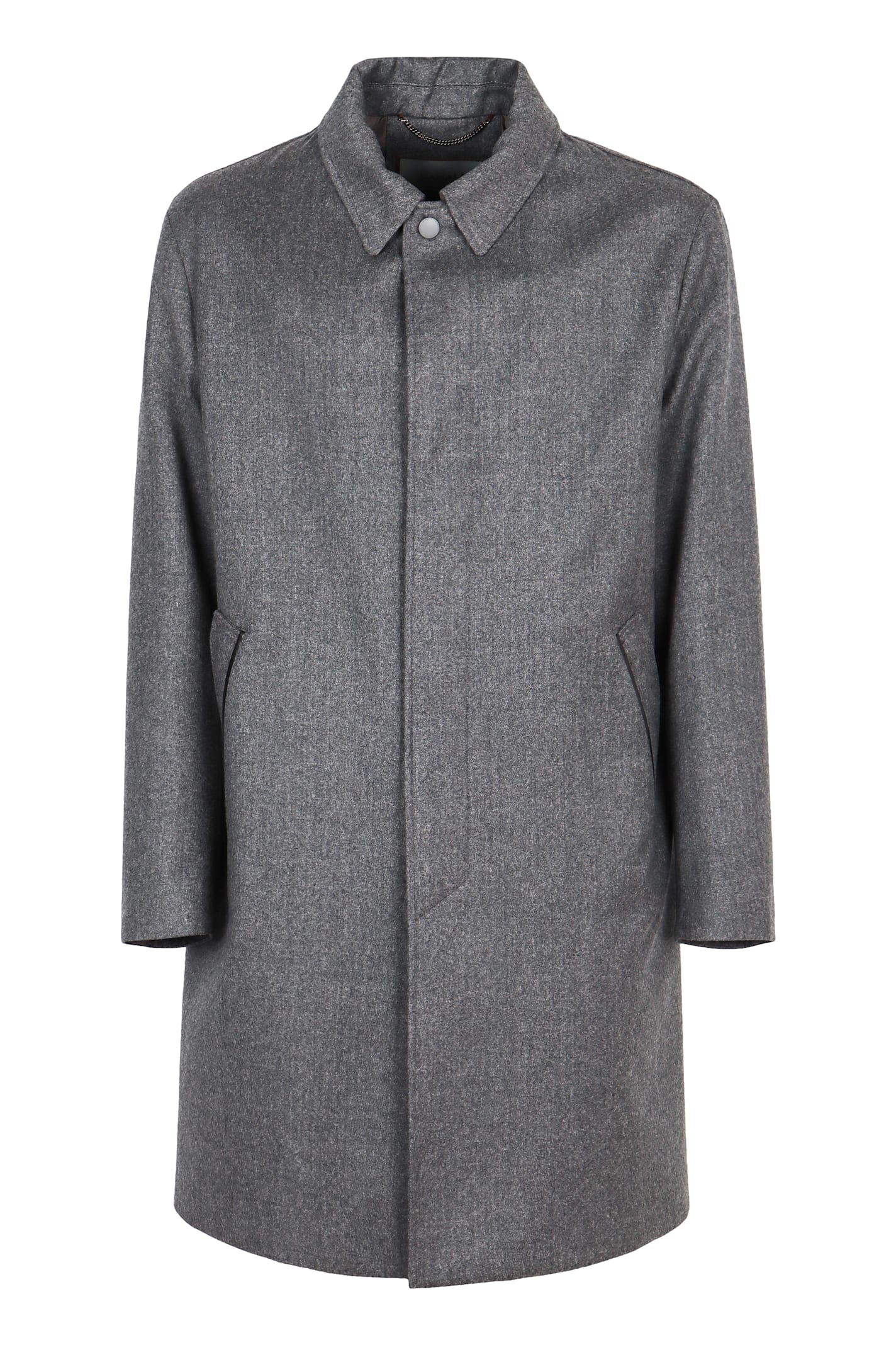 Canali Wool Coat In Gray