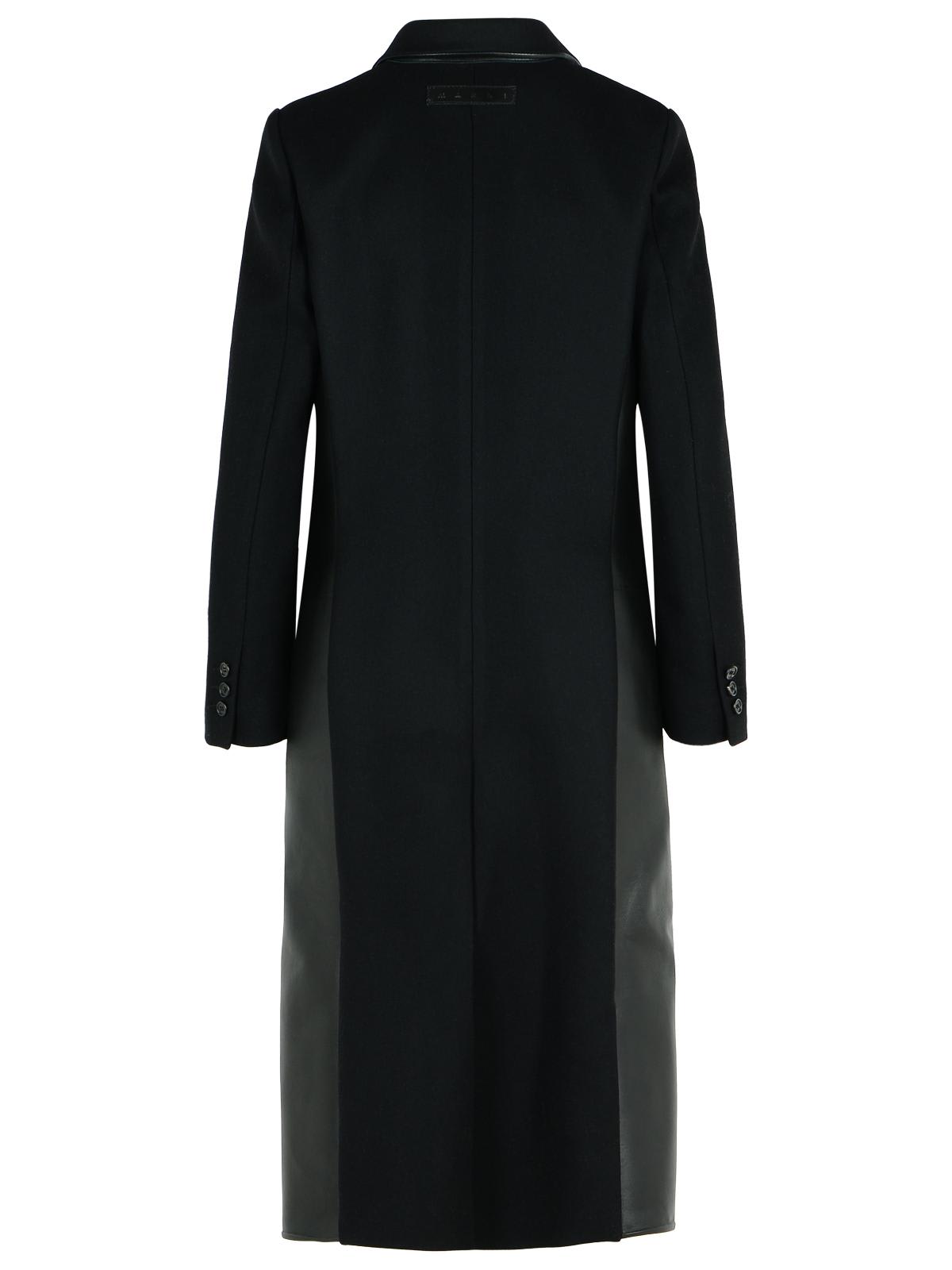 Marni Long-sleeved Patchwork Coat In Black