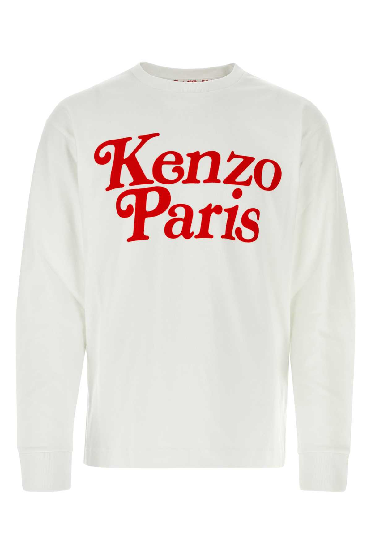 Shop Kenzo White Cotton T-shirt In Offwhite