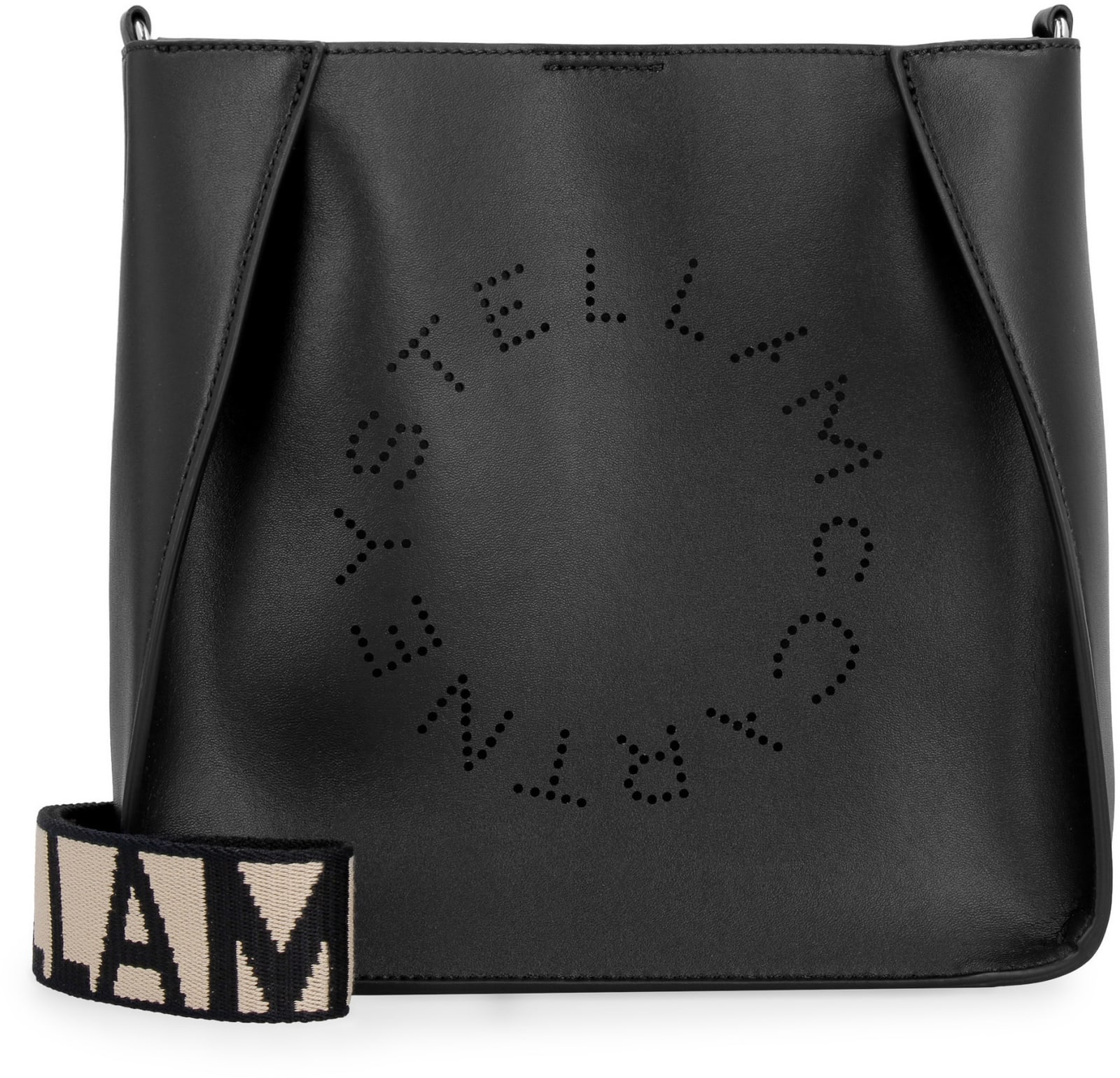 Shop Stella Mccartney Stella Logo Shoulder Bag In Black