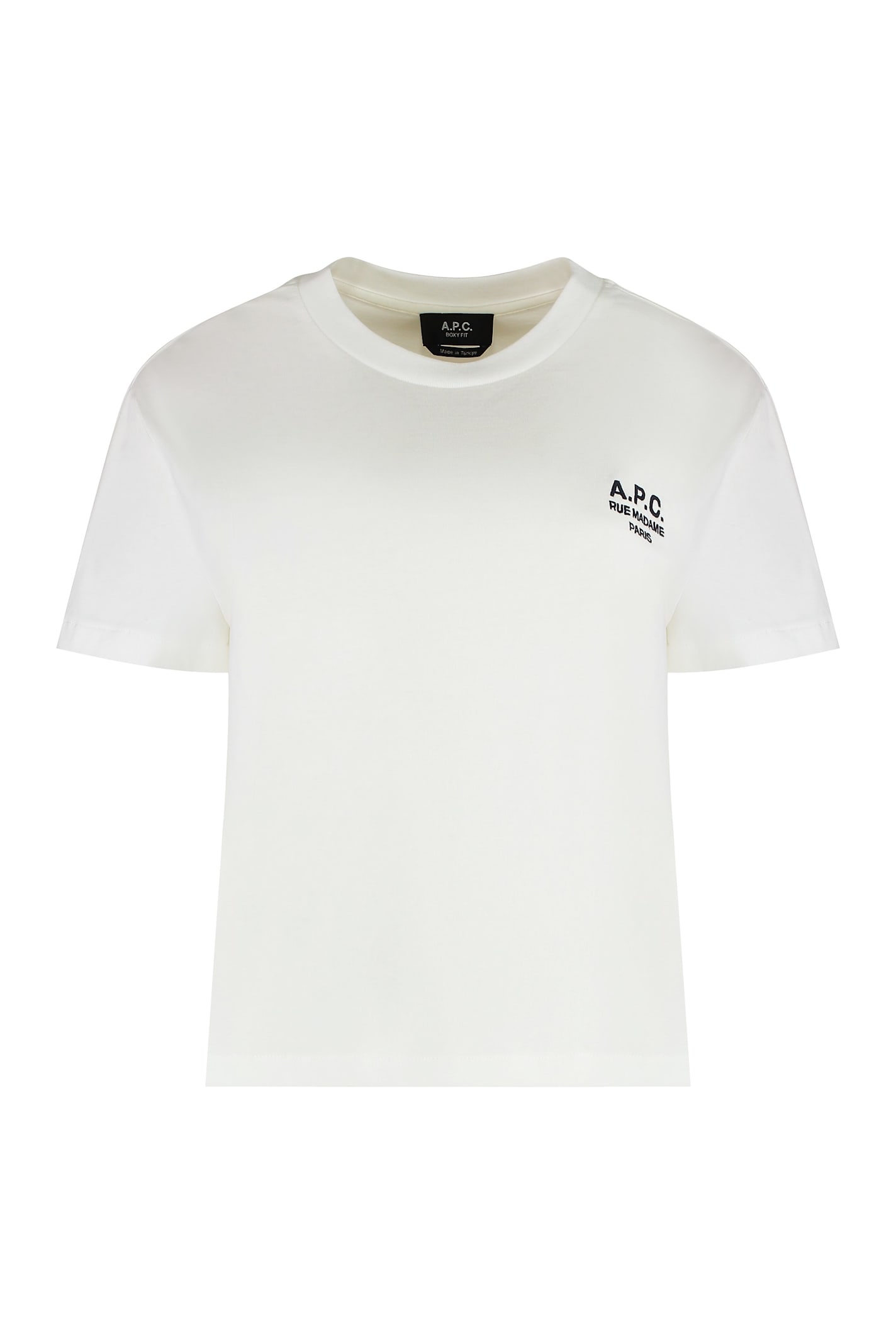 Apc A.p.c. Logo Embroidered Crewneck T-shirt In White