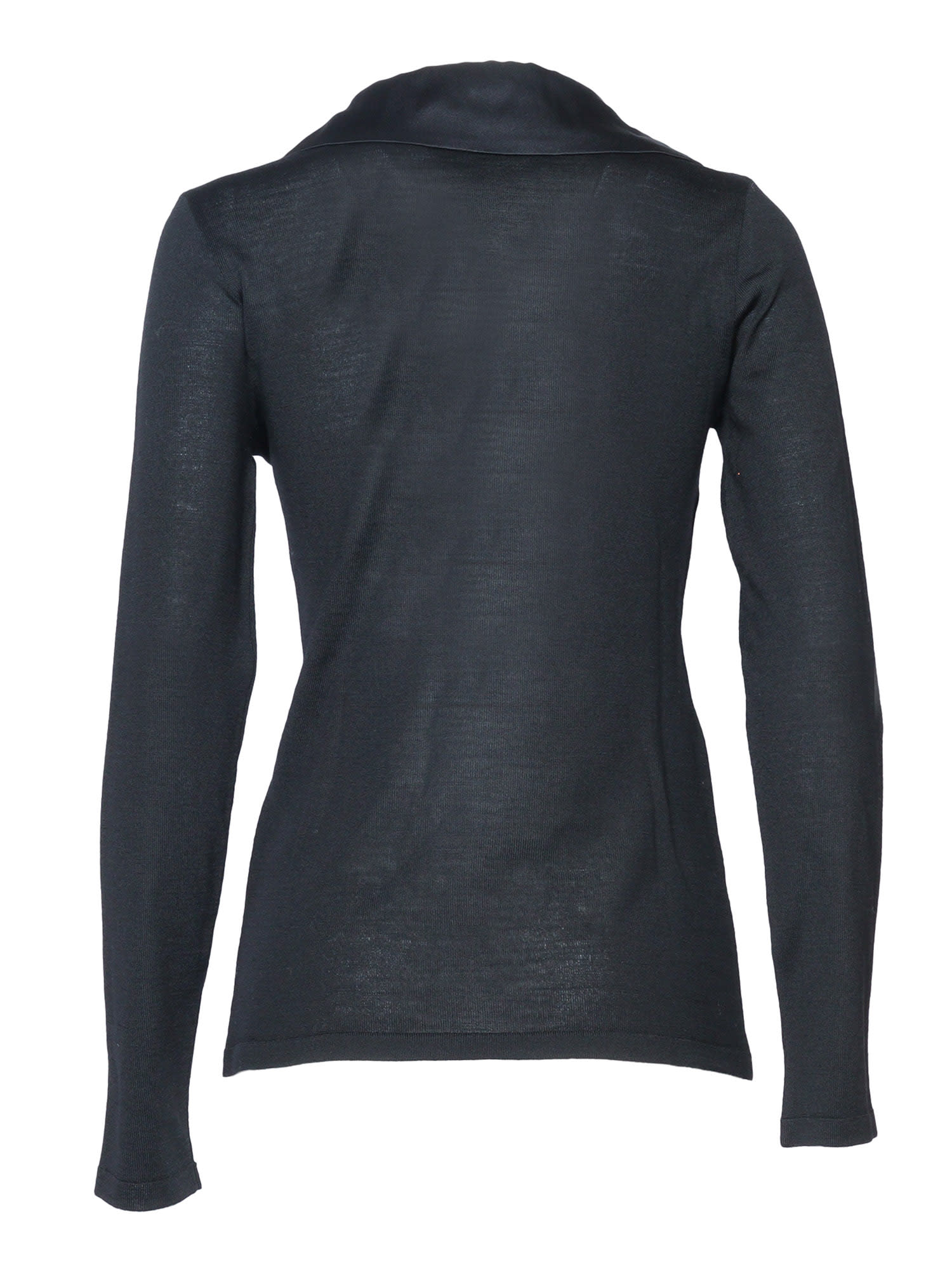Shop Alberta Ferretti Maxi Rouches Sweater In Black