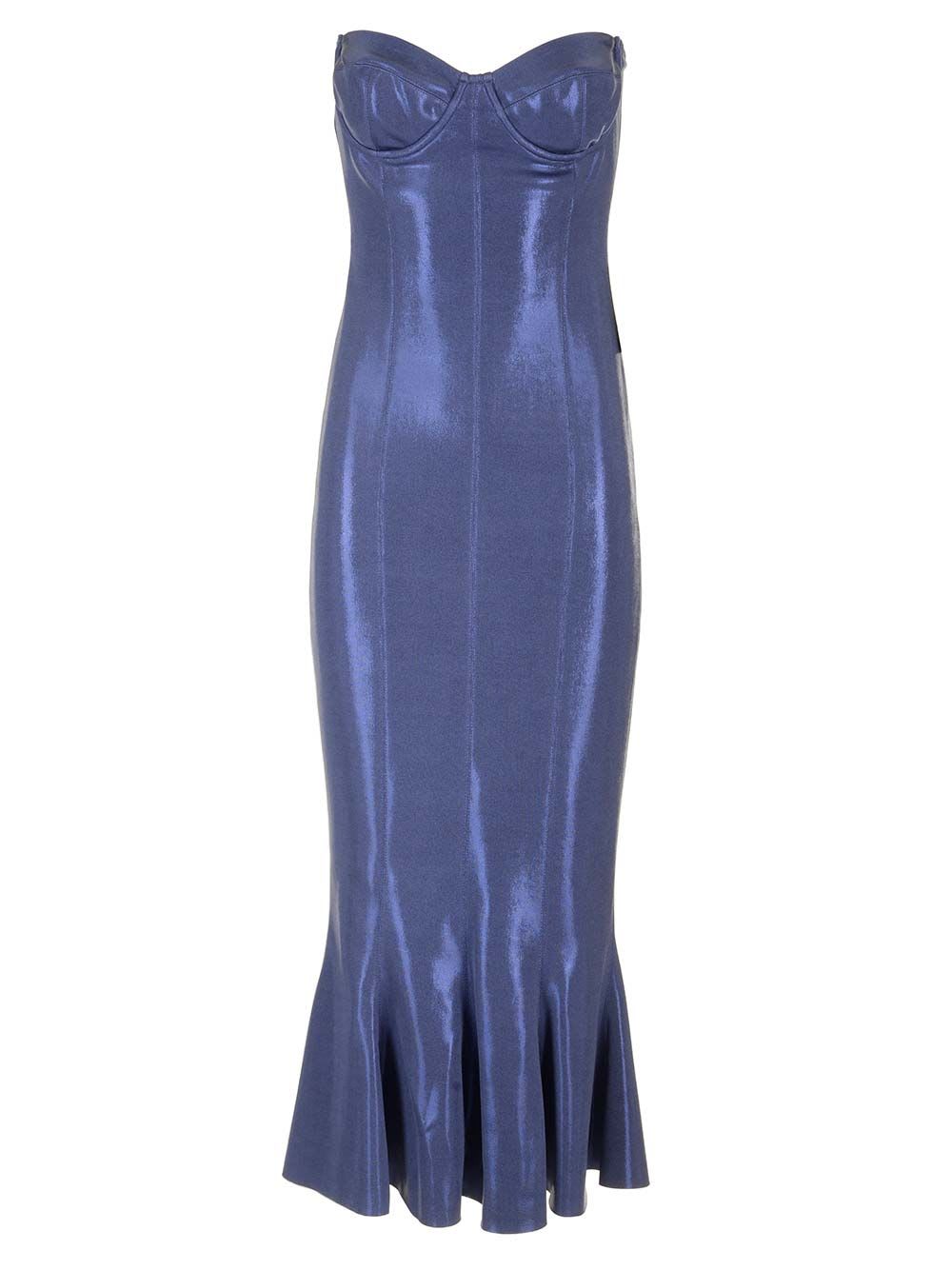 Shop Norma Kamali Corset Dress In Blue