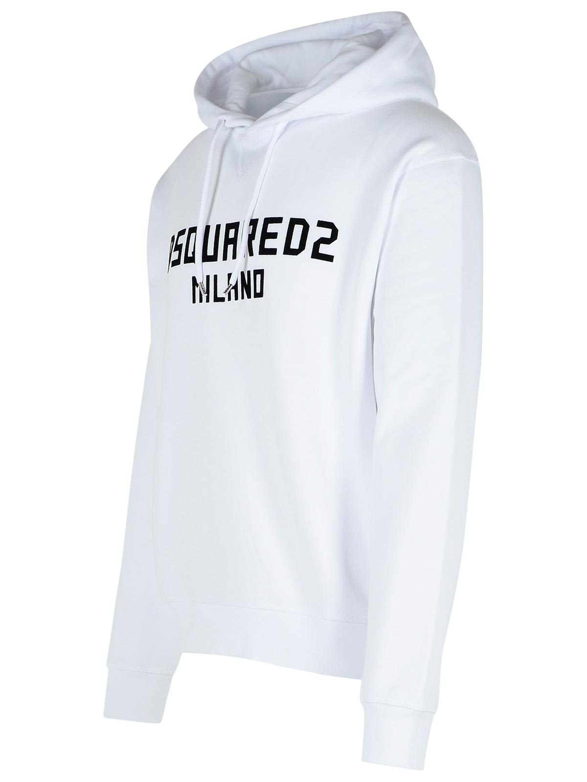 Dsquared2 White Cotton Sweatshirt In White