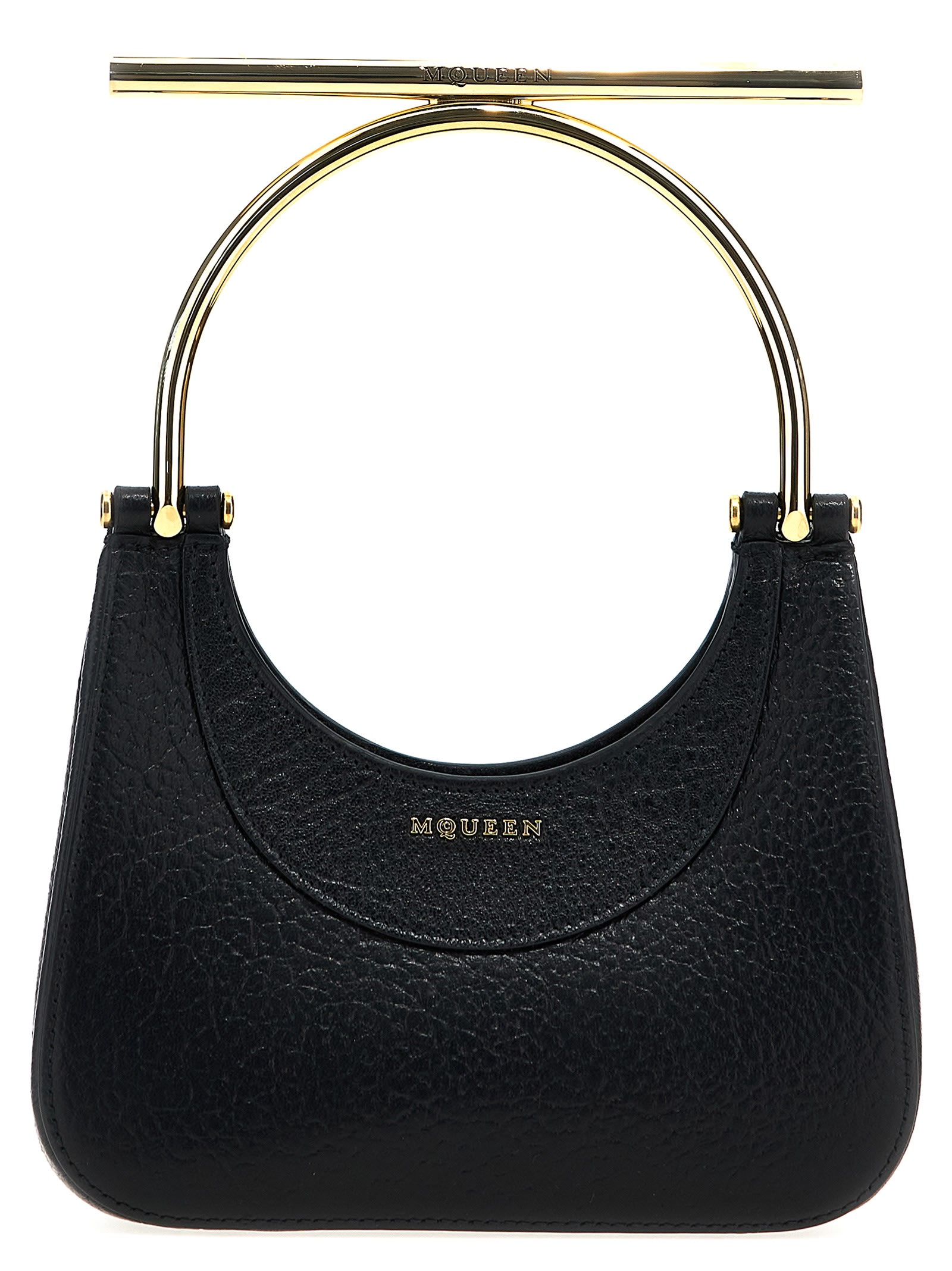 Shop Alexander Mcqueen Mini Cross-bar Handbag In Black