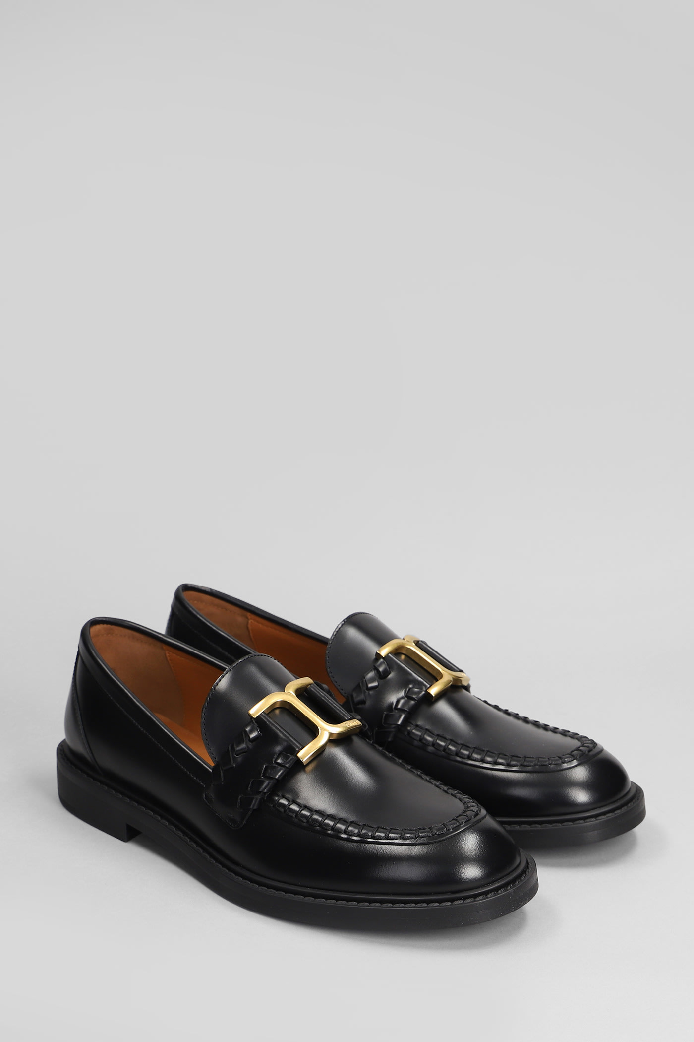 Shop Chloé Mercie Loafers In Black Leather