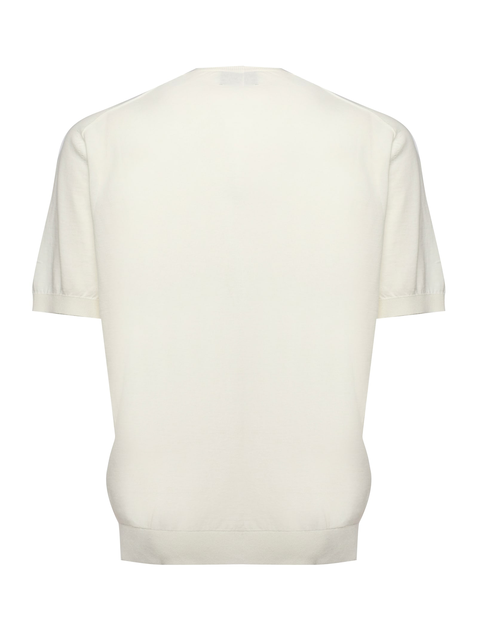 Eleventy Sand Cotton Crew Neck T-shirt In White