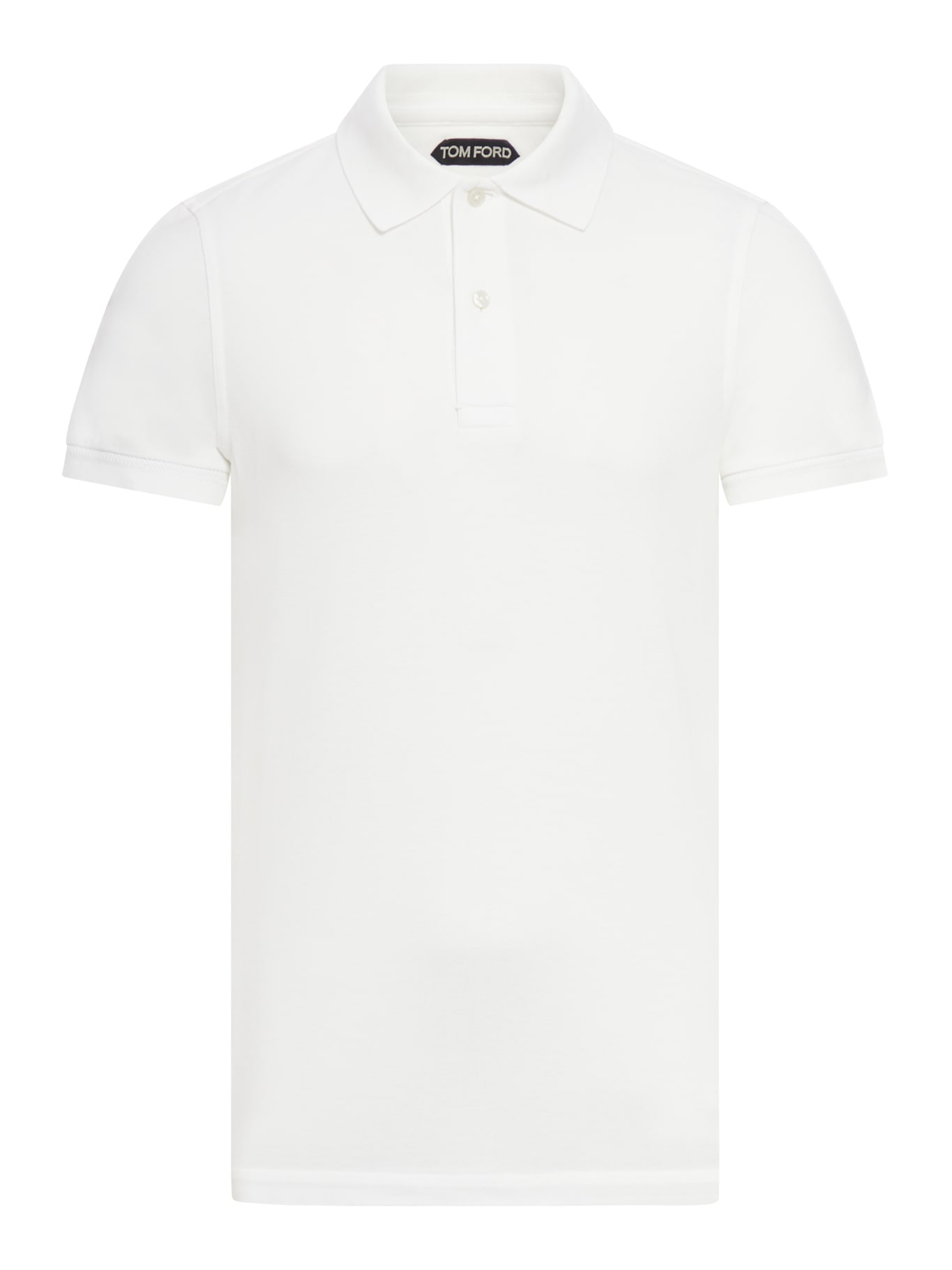 Shop Tom Ford Cut And Sewn Polo Shrt Knitted In Ecru
