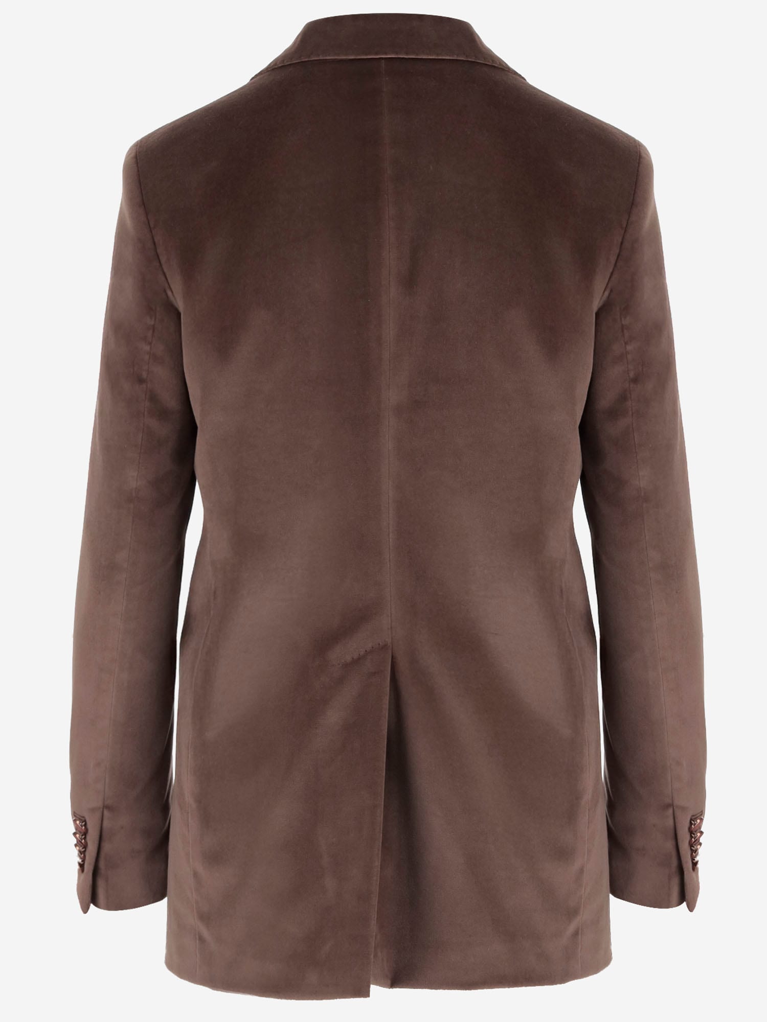 Tagliatore Single-breasted Jacket In Stretch Cotton Velvet In Brown