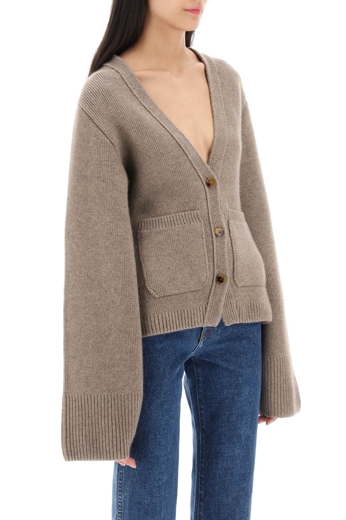 Khaite Scarlet Cashmere-blend Cardigan In Brown