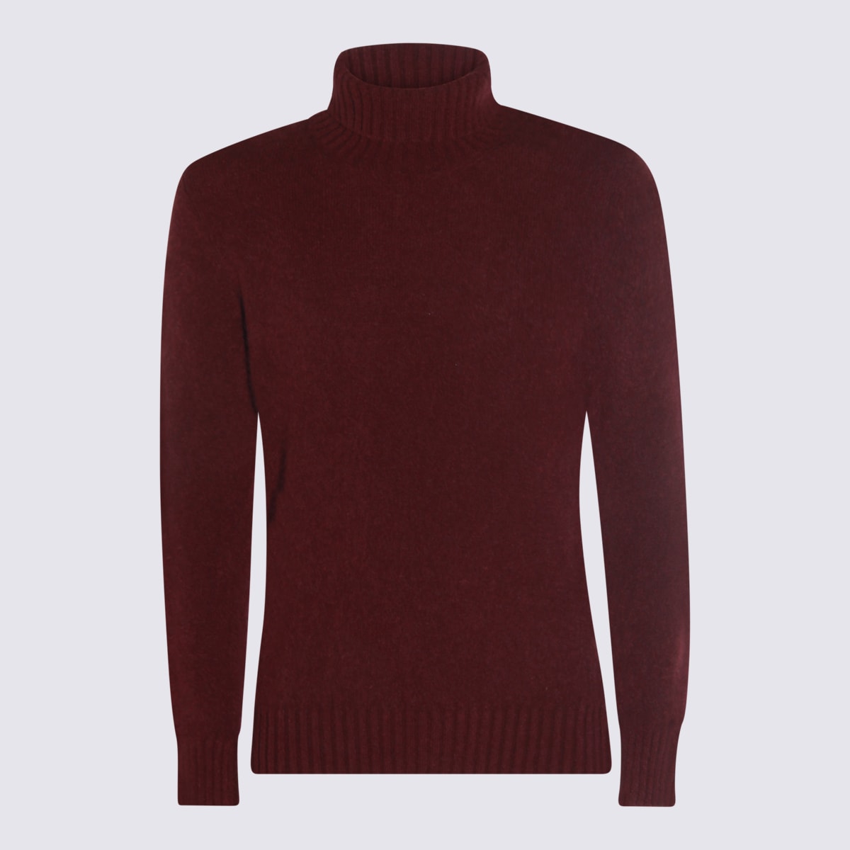 Piacenza Cashmere Turtleneck Ribbed-cuffs Sweater In Burgundy