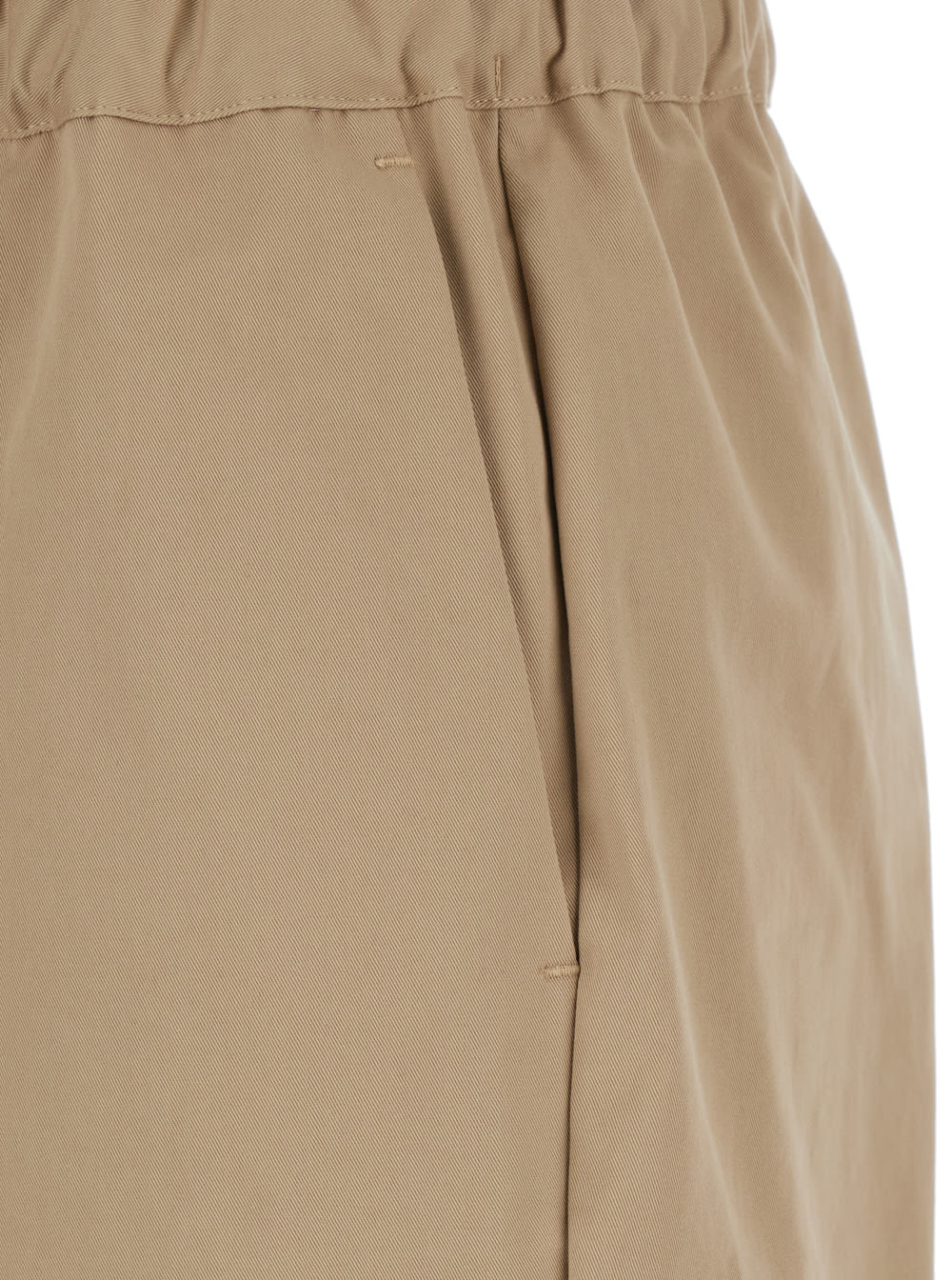 Shop Semicouture Buddy Beige Pants With Drawstring Waist In Cotton Women