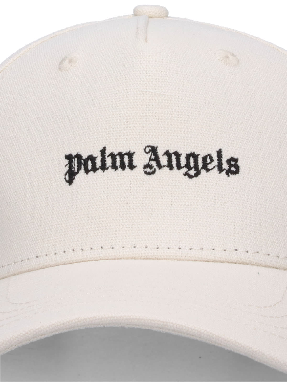 Shop Palm Angels Logo Baseball Cap In Crema