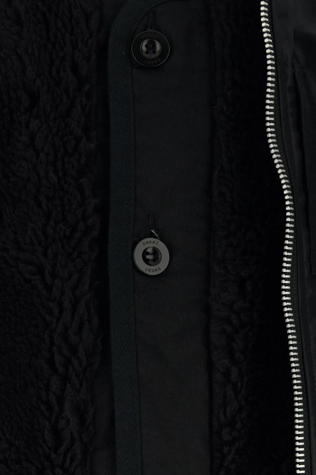 Shop Sacai Black Nylon Bombe Jacket