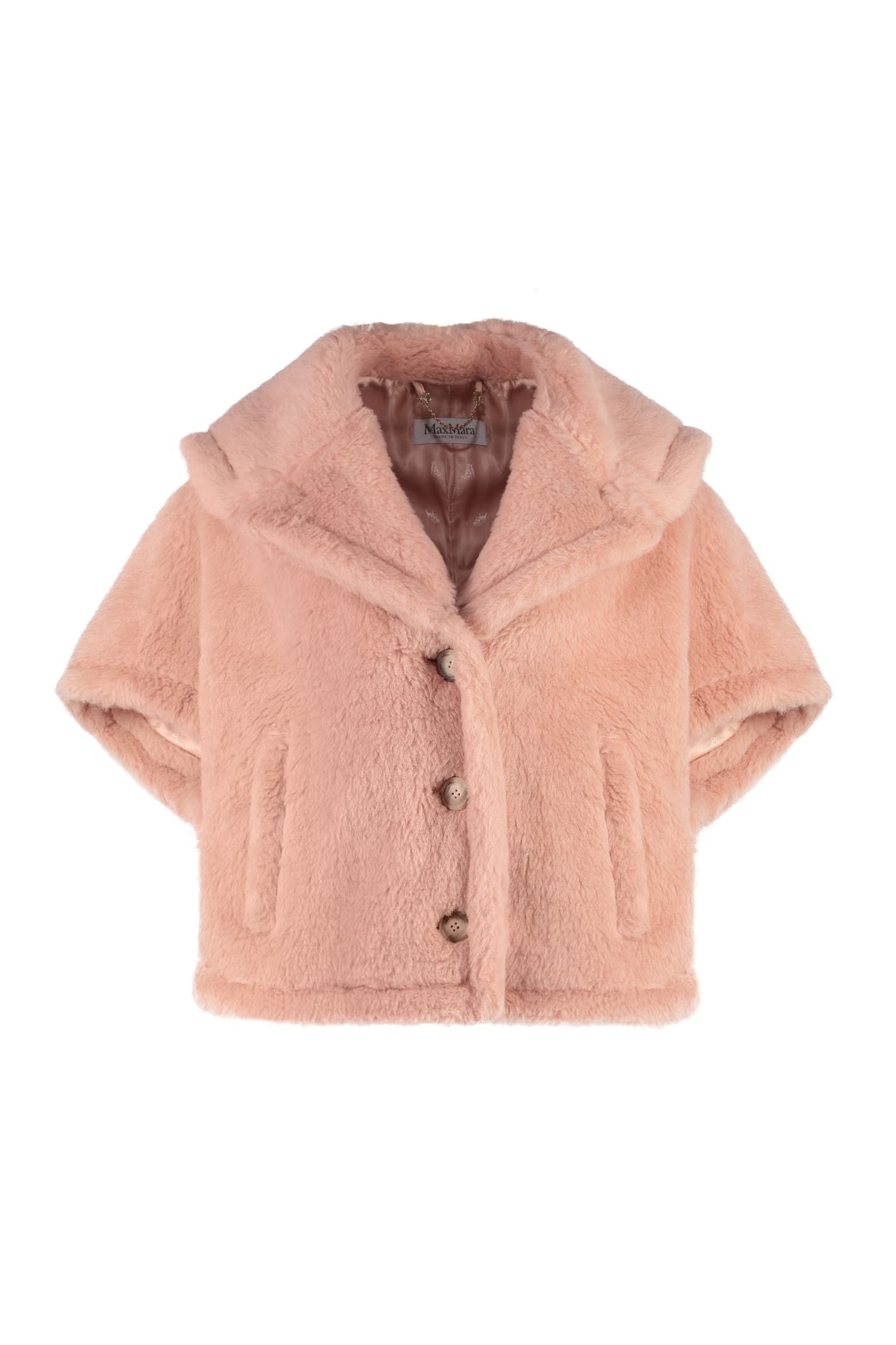 Shop Max Mara Cambusa Wool Blend Cape Coat In Pink