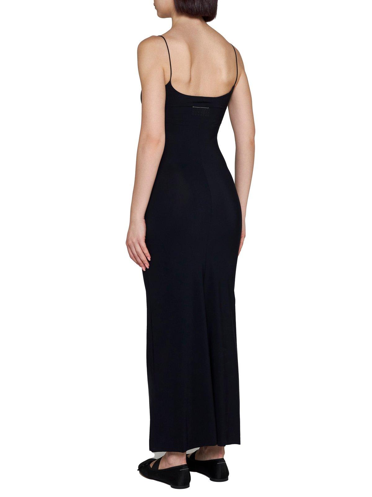 Shop Mm6 Maison Margiela Spaghetti Strap Maxi Dress