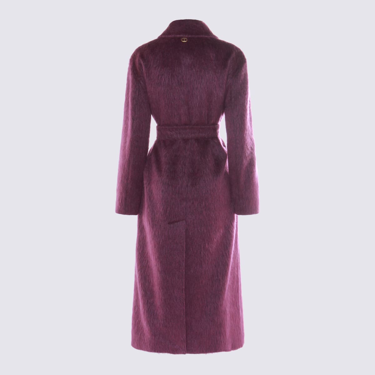 Twinset Purple Coat In Animal Print