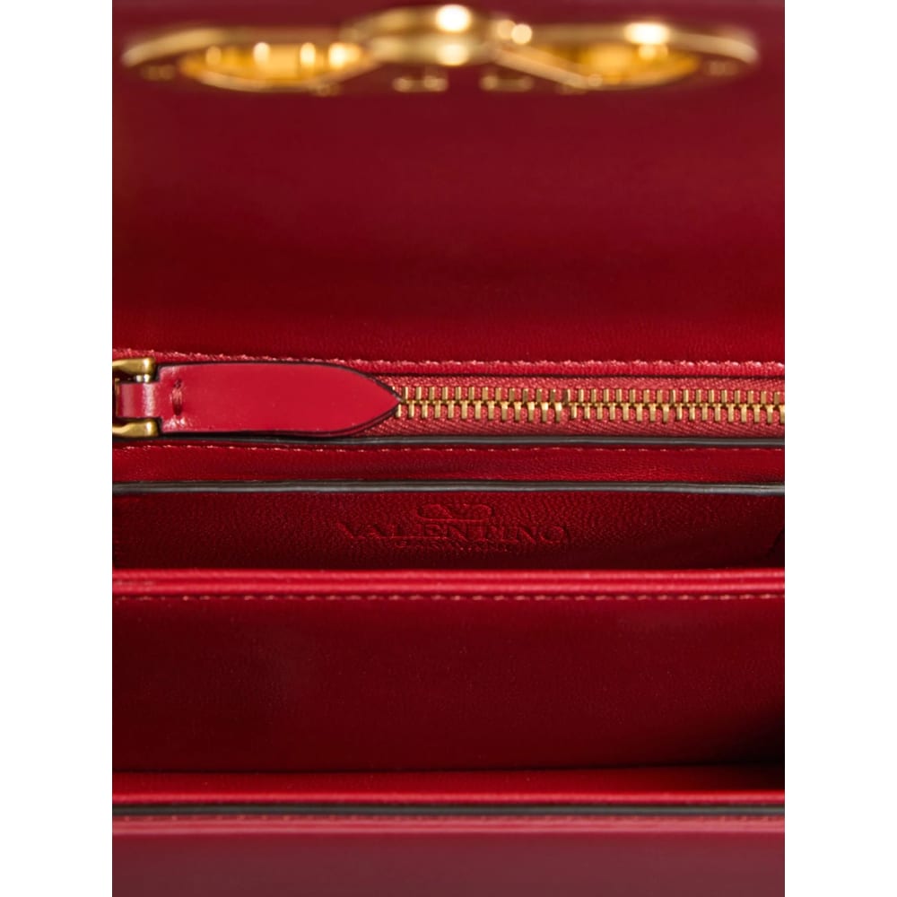 Valentino Garavani Garavani Vain Small Shoulder Bag In Shiny Calfskin Woman Rosso Valentino Uni