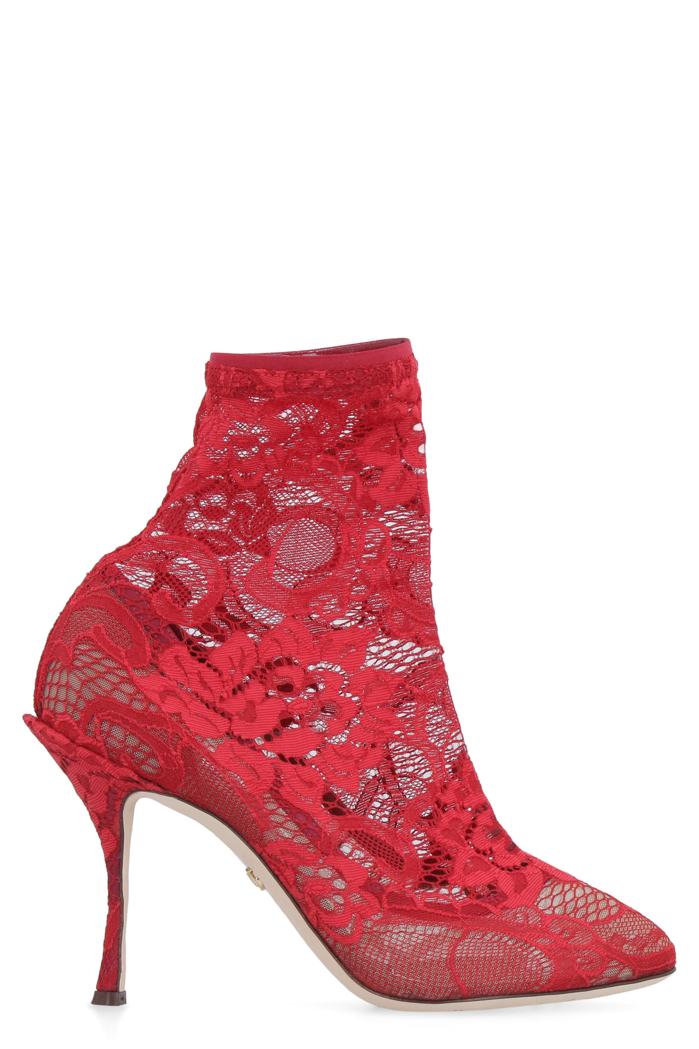 Buy Dolce & Gabbana Stretch Lace Ankle Boots online, shop Dolce & Gabbana shoes with free shipping