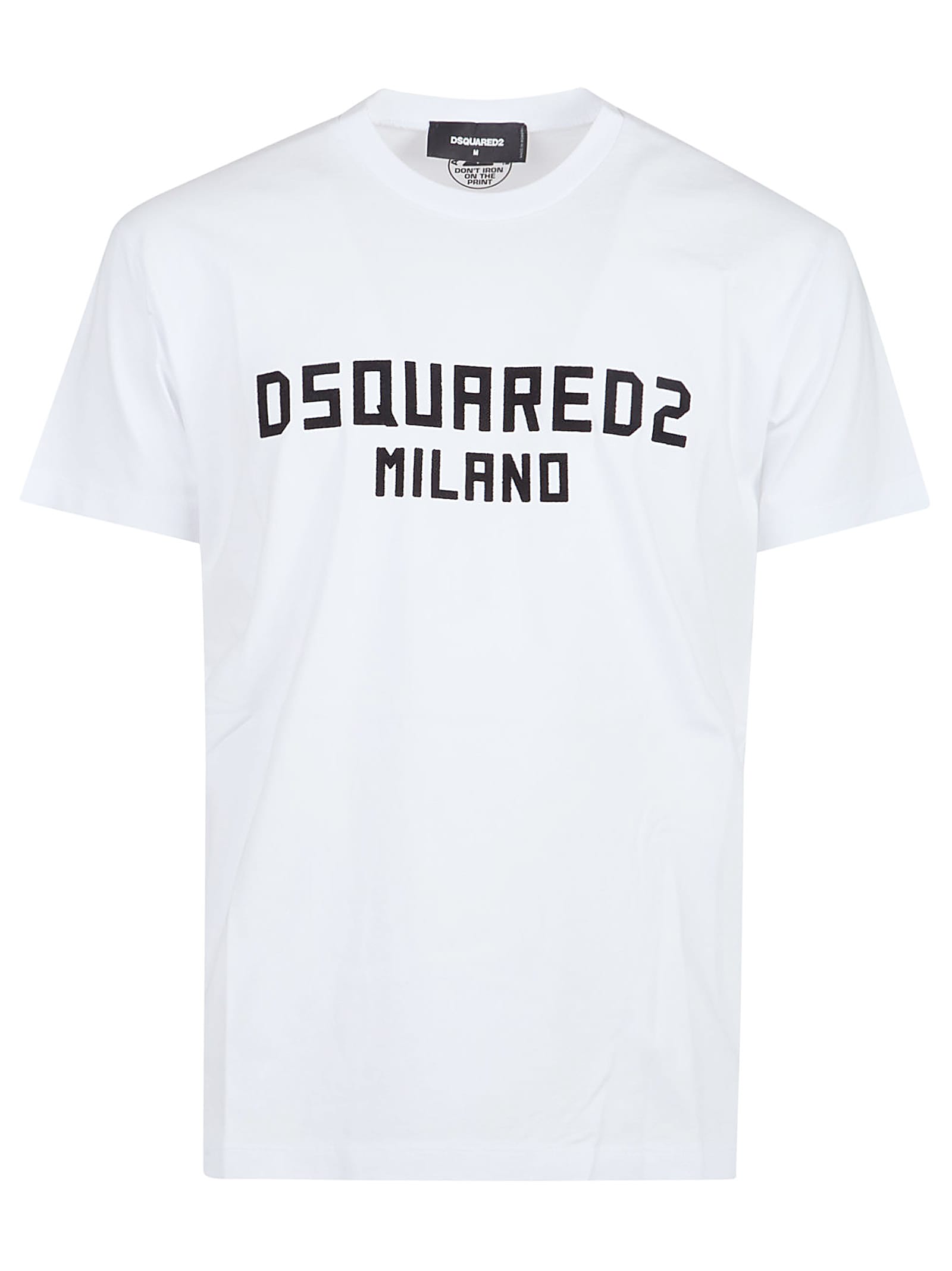Dsquared2 White Crewneck T-shirt With Logo Lettering On The Front