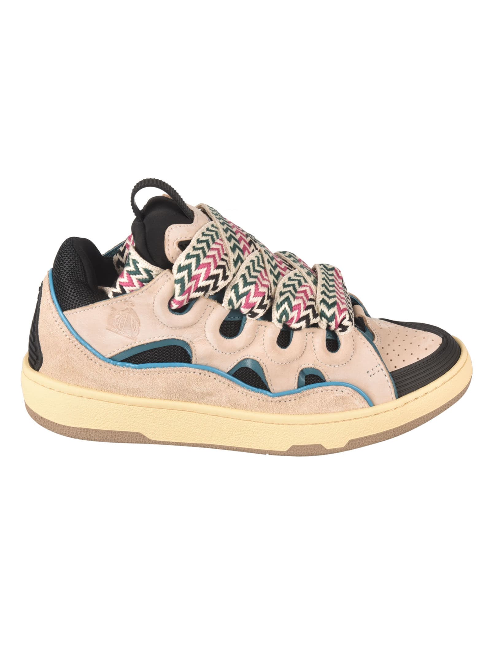 Lanvin Burgundy & Pink Suede Bumpr Sneakers | Smart Closet